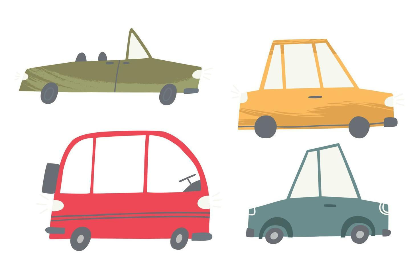 Wallpaper #BWgyGJMBSpphPi3-gxIM227 Set with Cute Cars Drawn in a Flat Style Cars with Textures Vector