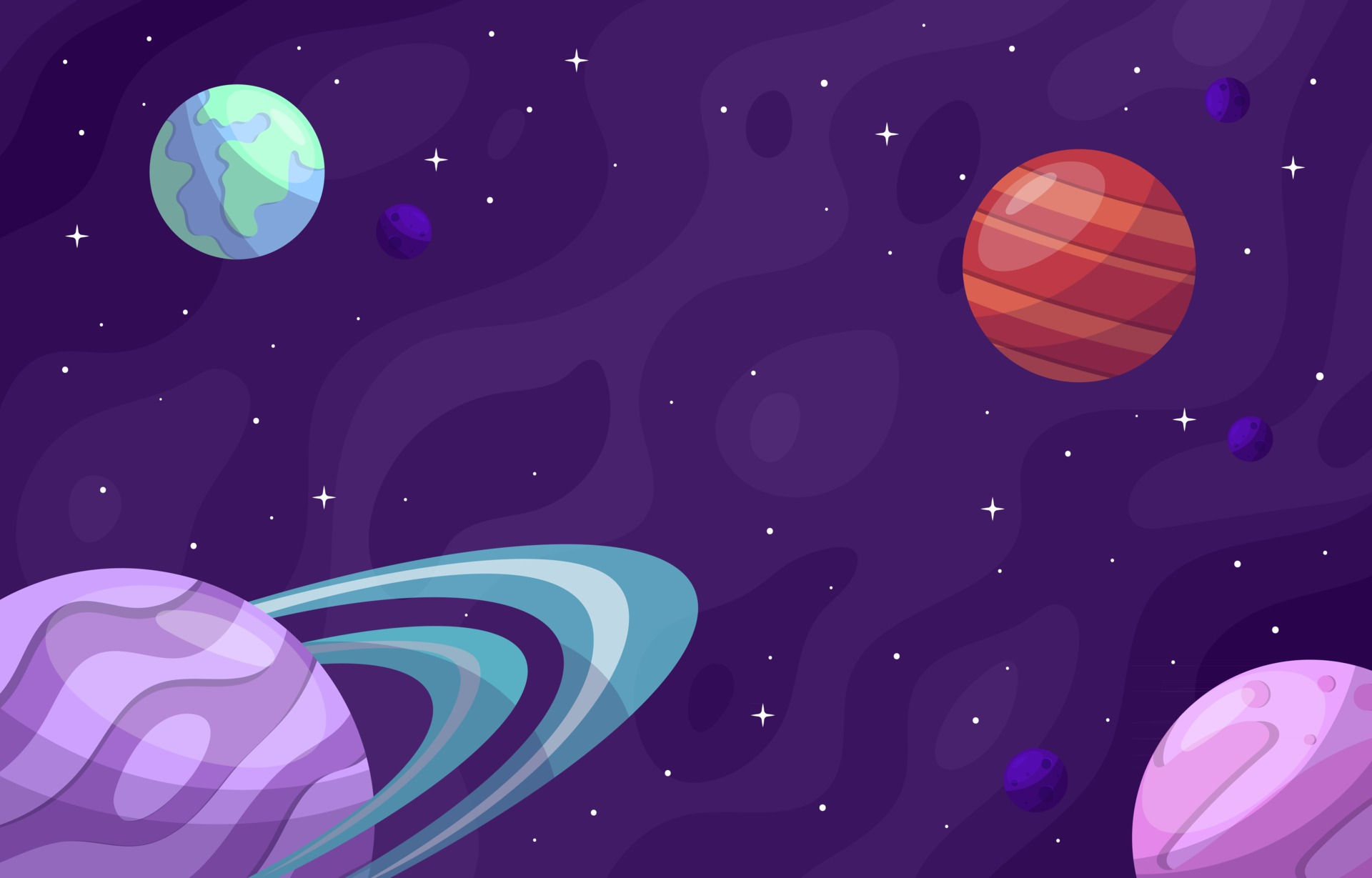 Wallpaper #CGc6B5MBSpphPi3-I8U65 Space with Planet Flat Concept 2785595 Vector Art at Vecteezy