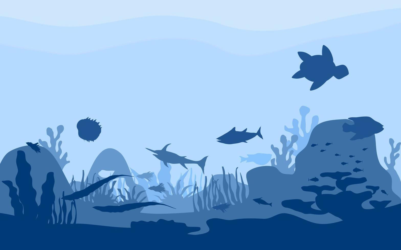 Wallpaper #1mc1CJMBSpphPi3-Ccl7149 Underwater Life Illustration Undersea World with Ocean Animals and