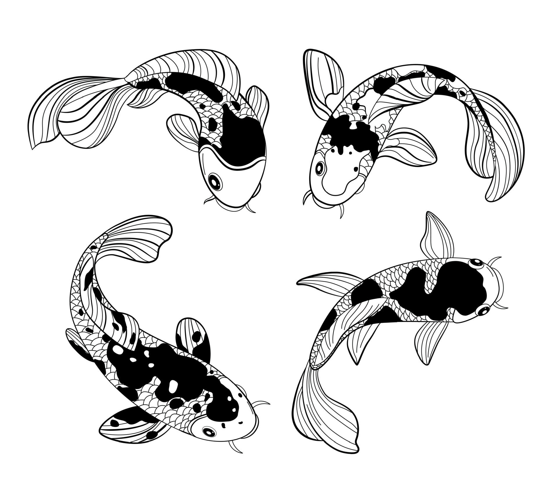Wallpaper #5e6bc Black Yellow Koi Fish Fish Koi Tattoo Png and Vector with 5016 the