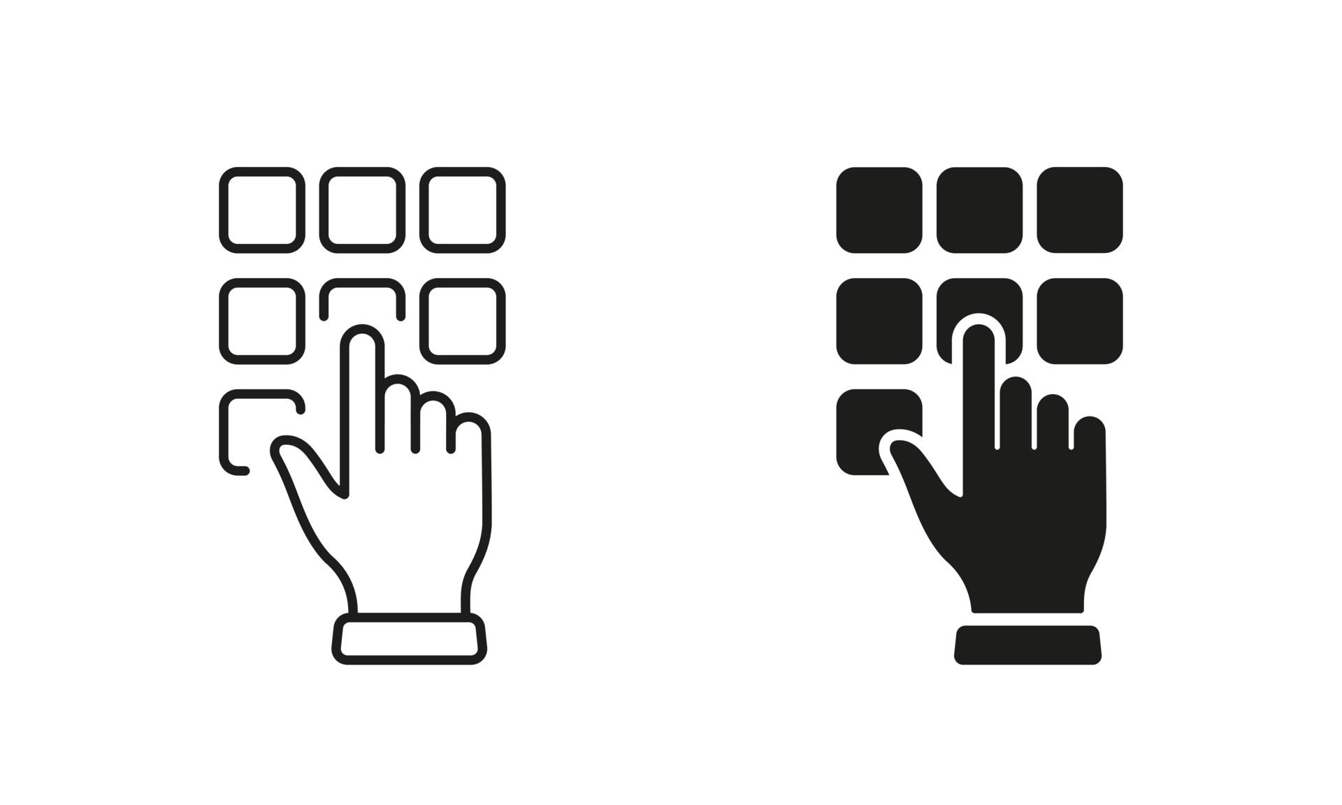 Wallpaper #hiatmJcBNyflpn9rtocD177 Entrar Alfiler Codigo En Teclado Linea Y Silueta Icono Colocar Mano