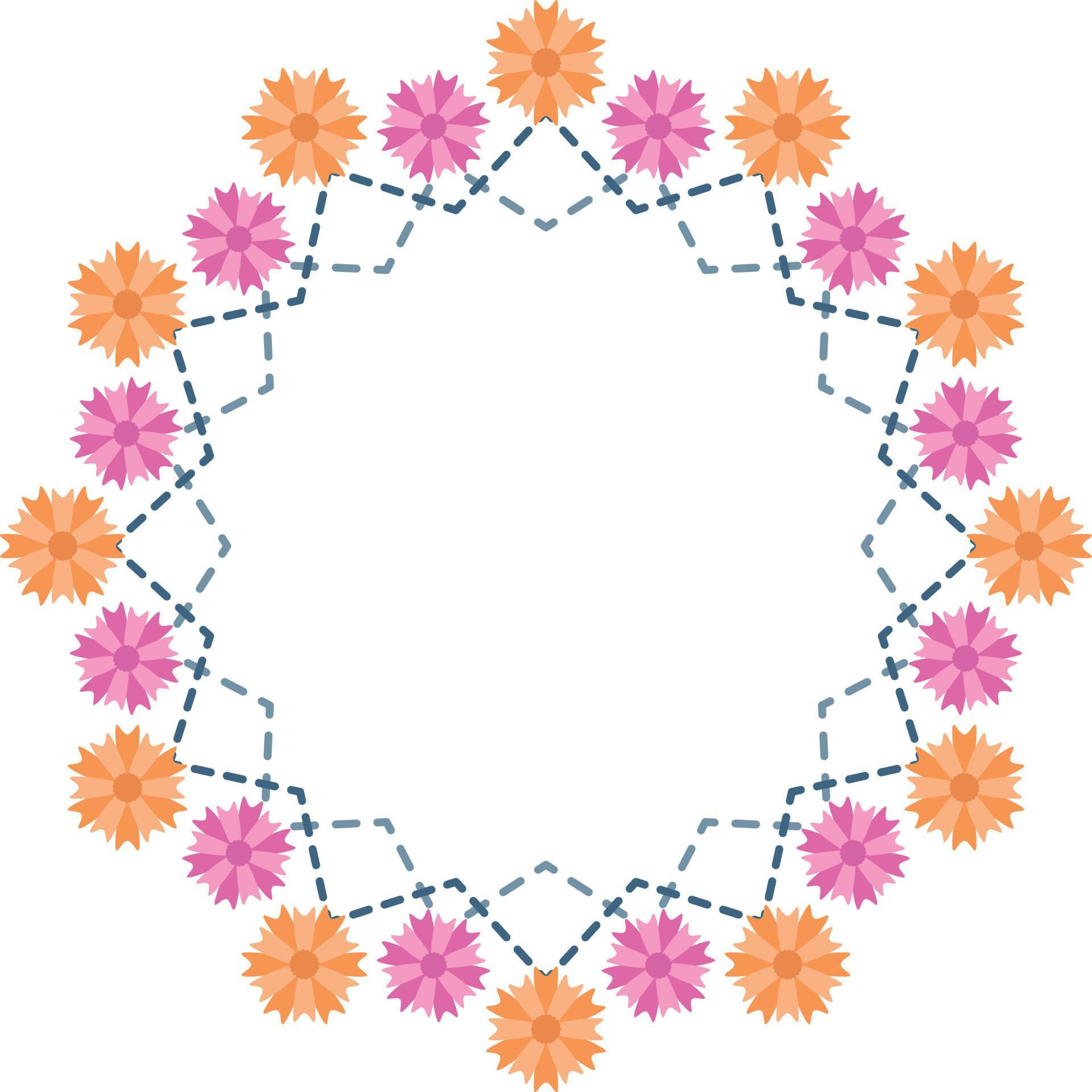 Wallpaper #4GdP9JIBSpphPi3-k3mn174 Beautiful Flower Pattern Circular Frame Design Border Element with