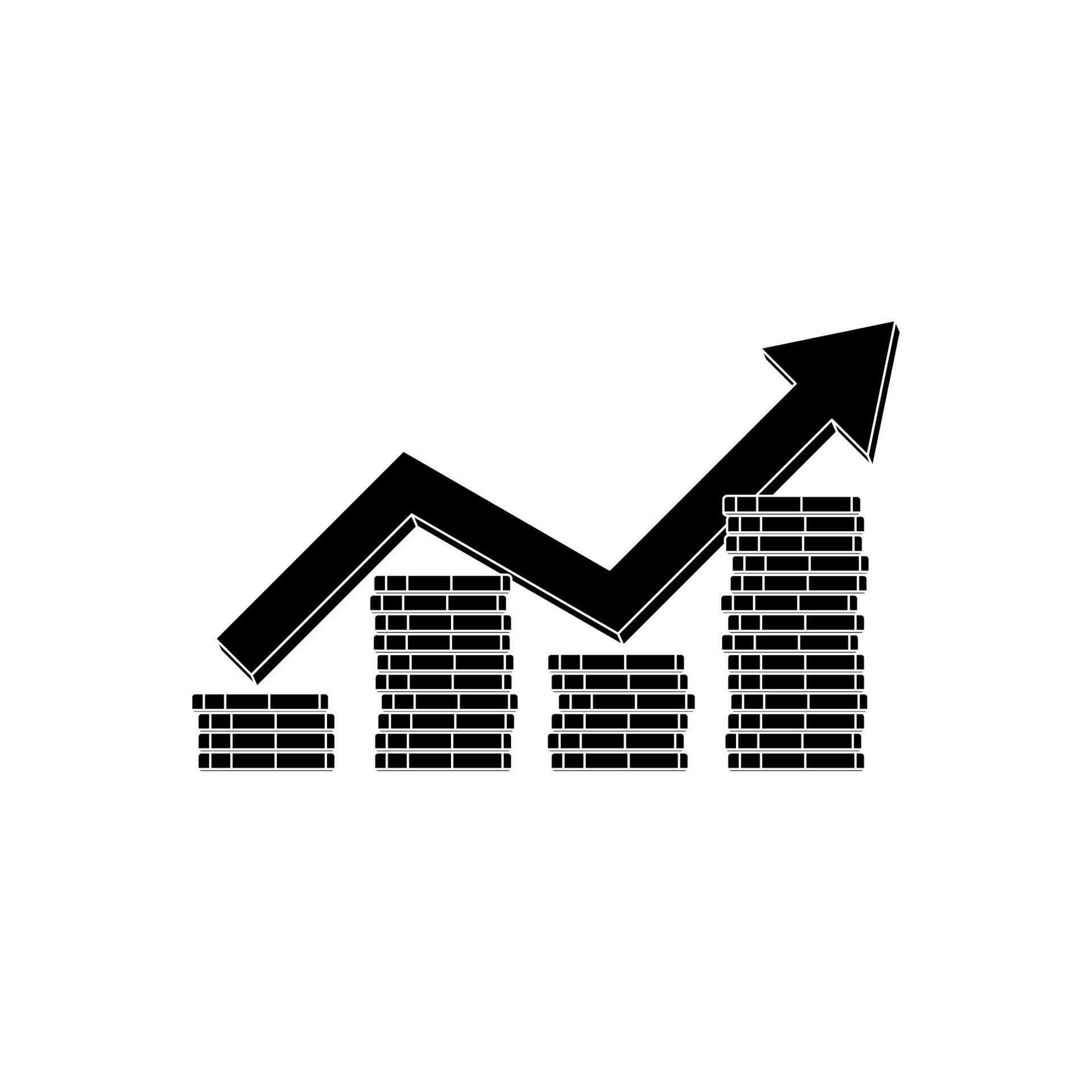 Wallpaper #h2cBEZMBSpphPi3-oPVg130 Gold Coins Price Up Blue Graph White Outline Icon Vector Isolated
