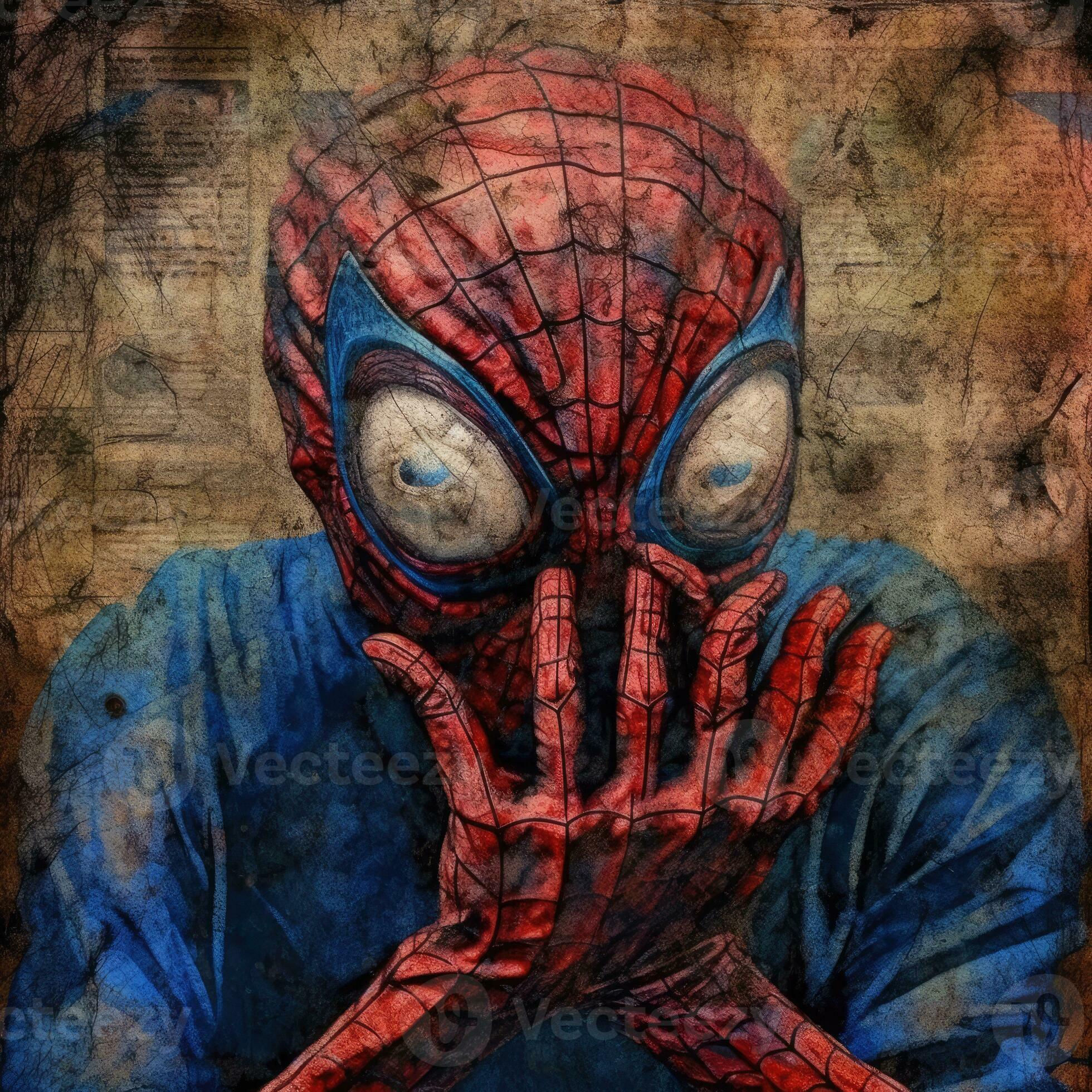 Wallpaper #xTG0NZMB5zzyi_yYgFcA10 Crazy Spider Man Furious Mad Portrait Expressive Illustration Artwork