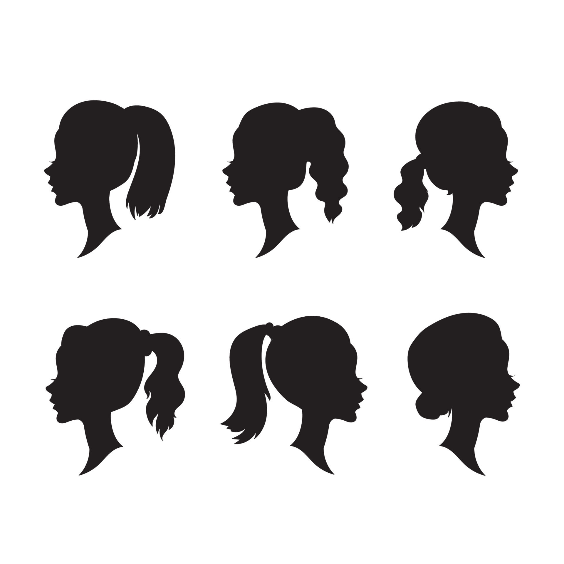 Wallpaper #fULzPJMBOBpx0NhmUcKW343 Black Illustration of a Womans Head from the Side View Spa and Hair
