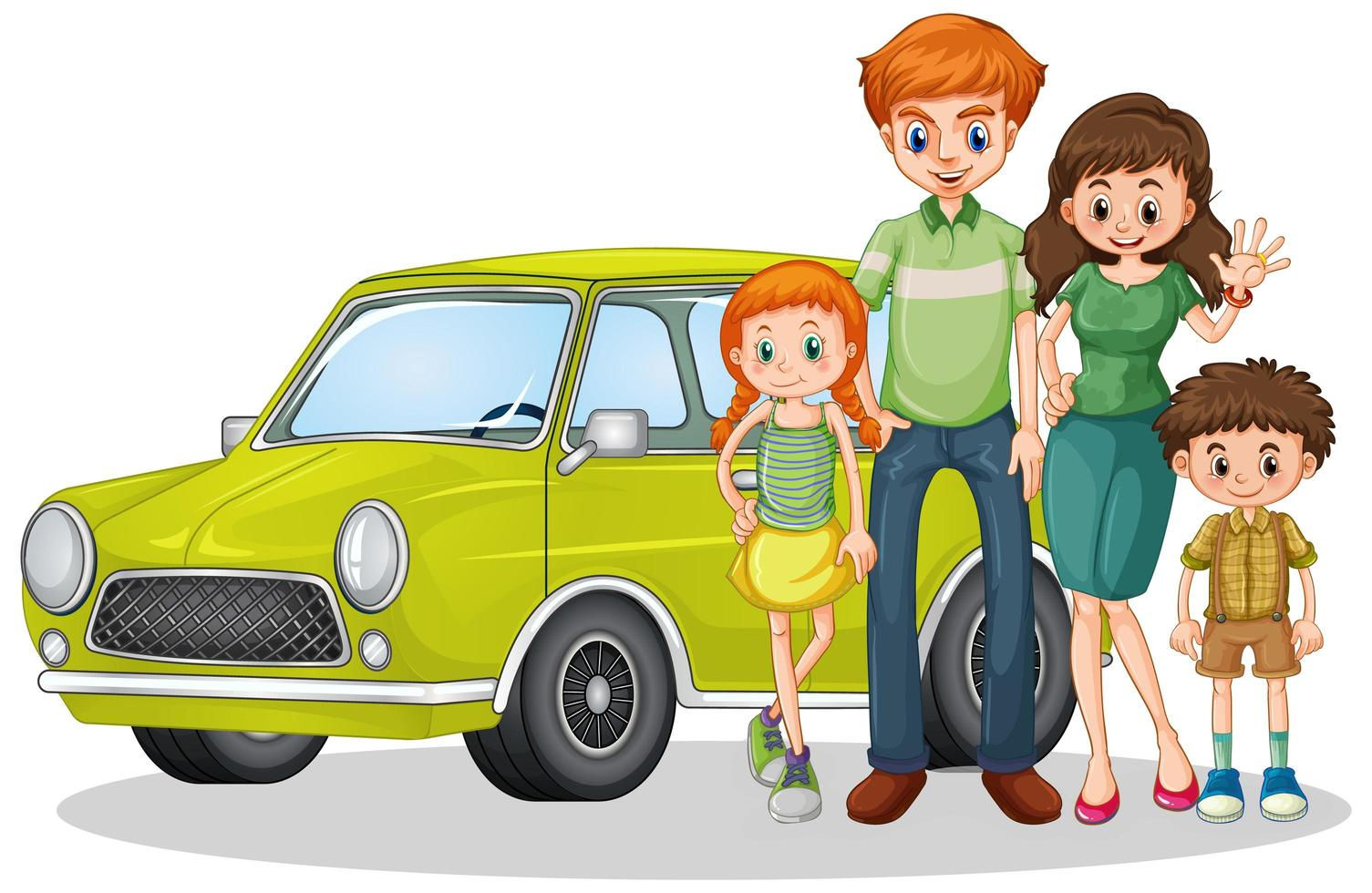 Wallpaper #iX3h8I4Bnwiau_P6cQed5 Happy Family in Front of Car 1437397 Vector Art at Vecteezy