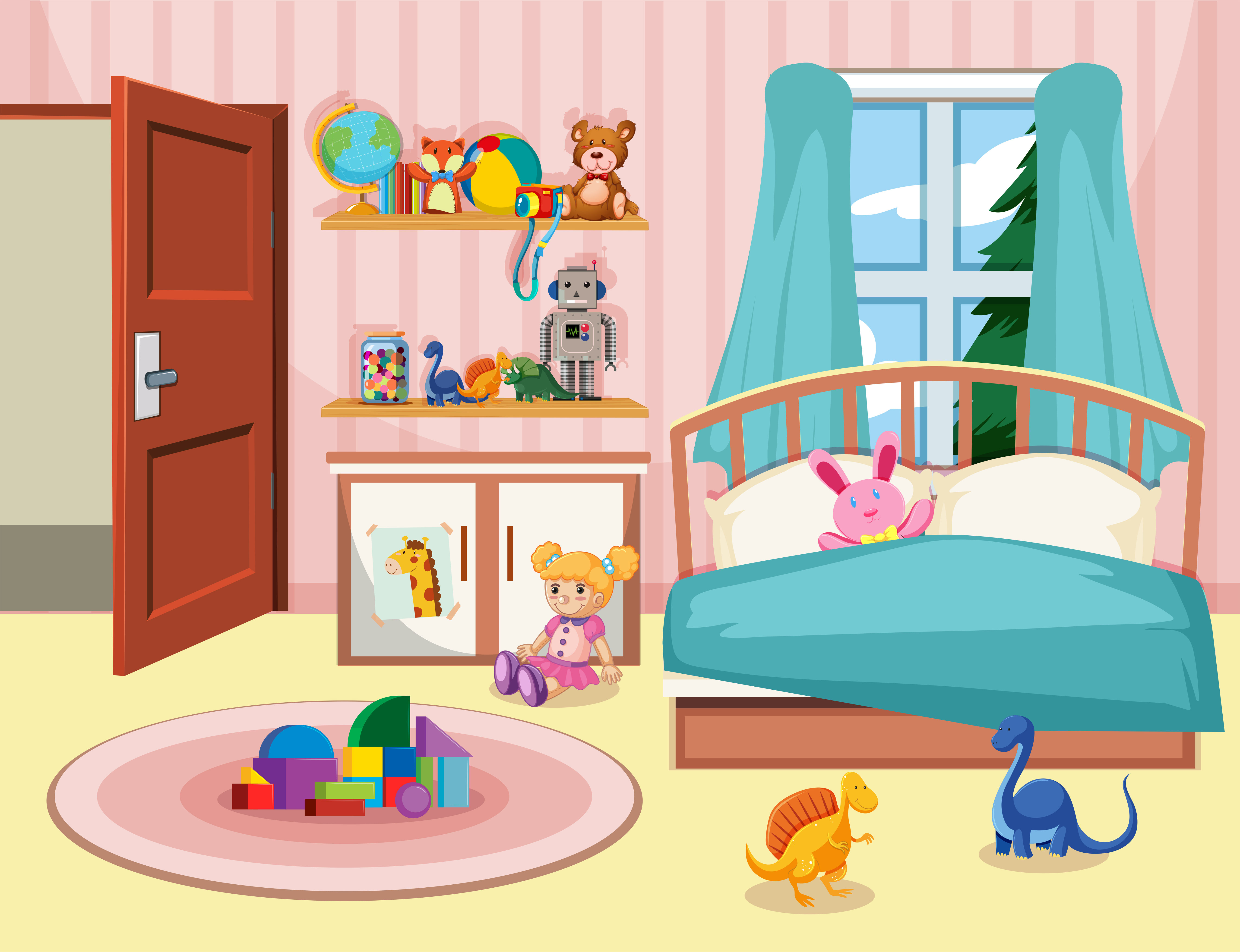 Wallpaper #MWcjC5MBSpphPi3-X9jd270 Cartoon Kids Room Background