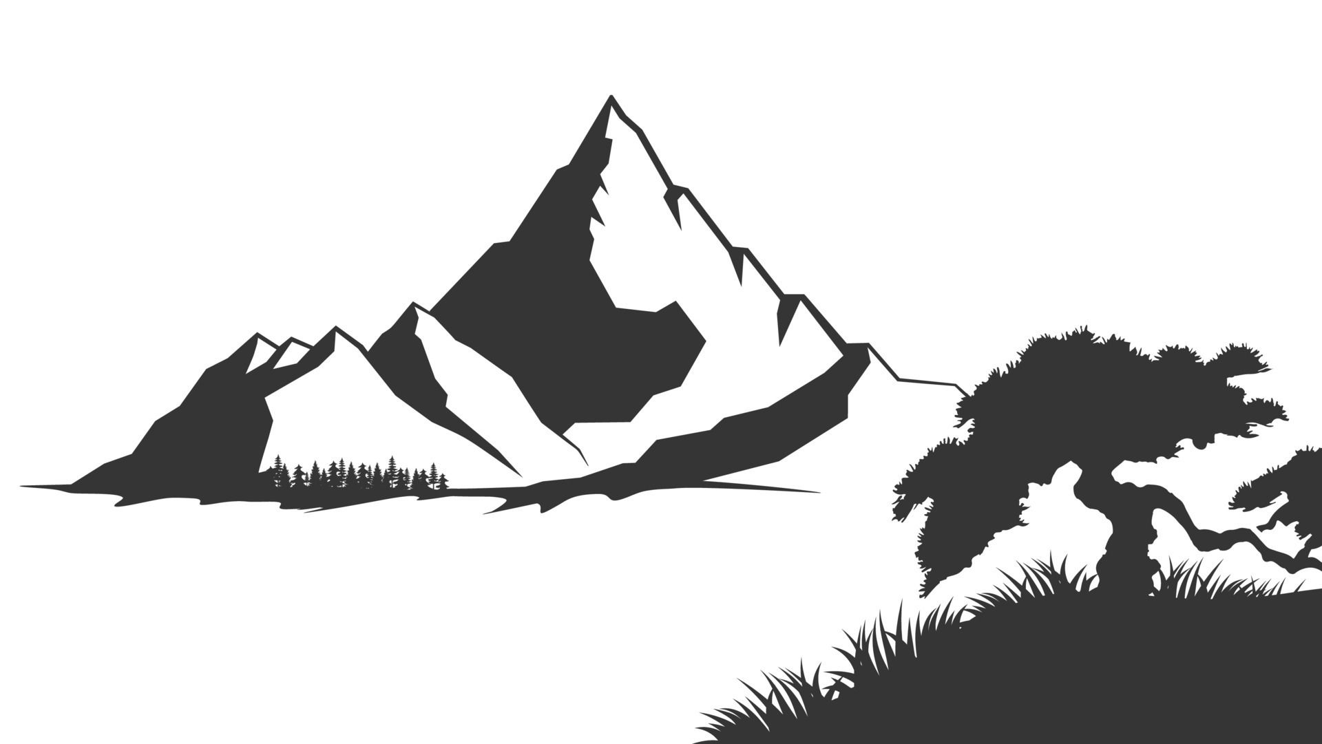 Wallpaper #x--qS5MBMN-XEVvVnztn137 Mountains Vector Mountain Range Silhouette Isolated Vector