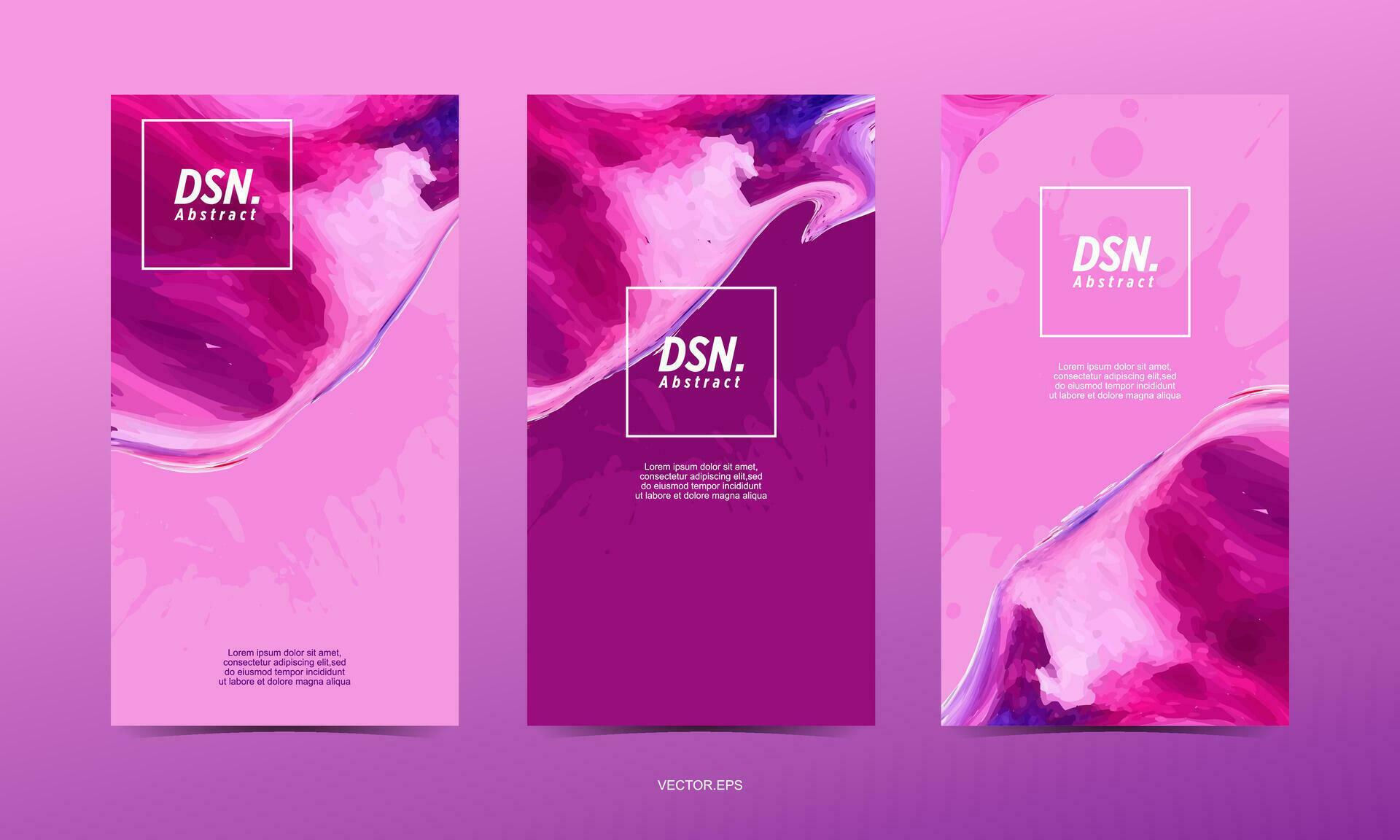 Wallpaper #Y-8xTZMBMN-XEVvVoD_A148 Three Vertical Banners Purple with Abstract Paint Strokes 32463524