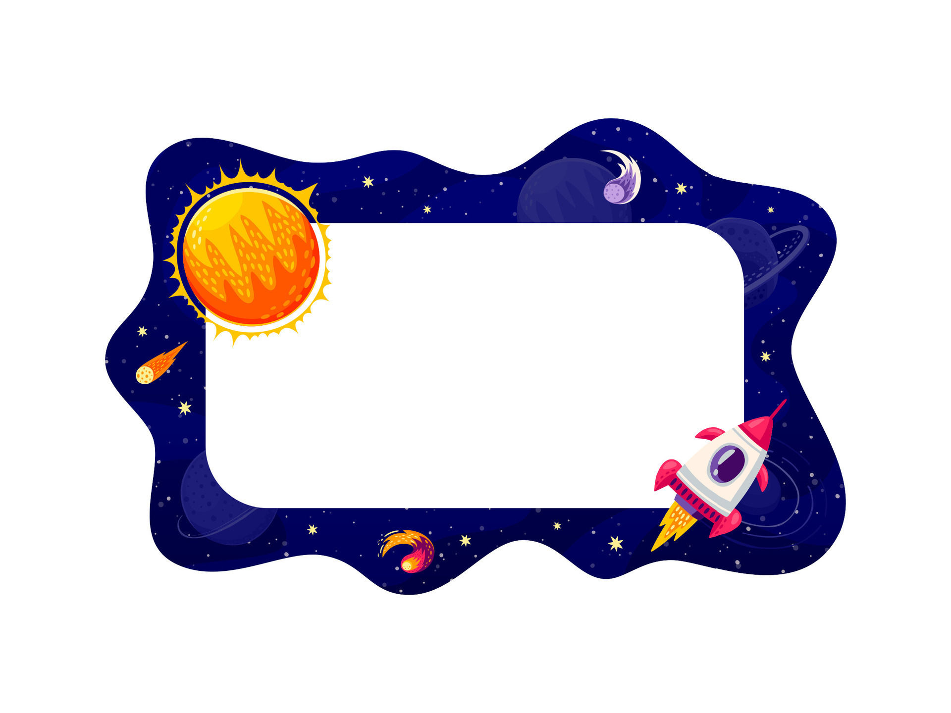 Wallpaper #ymc8D5MBSpphPi3-MO2X348 Border Frame with Galaxy Space Landscape Rocket 25432481 Vector Art at