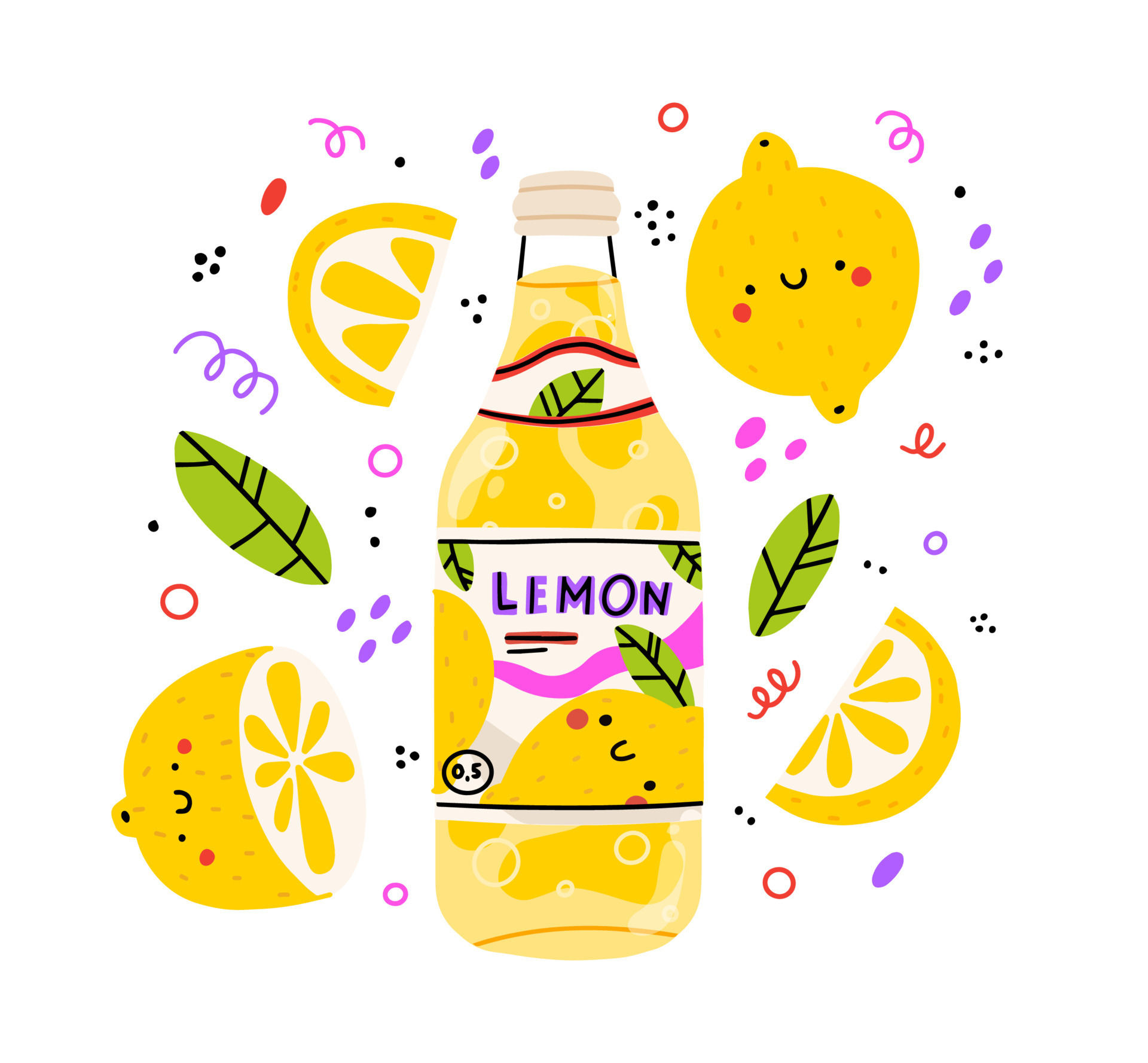 Wallpaper #3mcEEpMBSpphPi3-A_nF139 Linda Limonada Vaso Y Botella Con Limonada Aislado Vector Dibujos