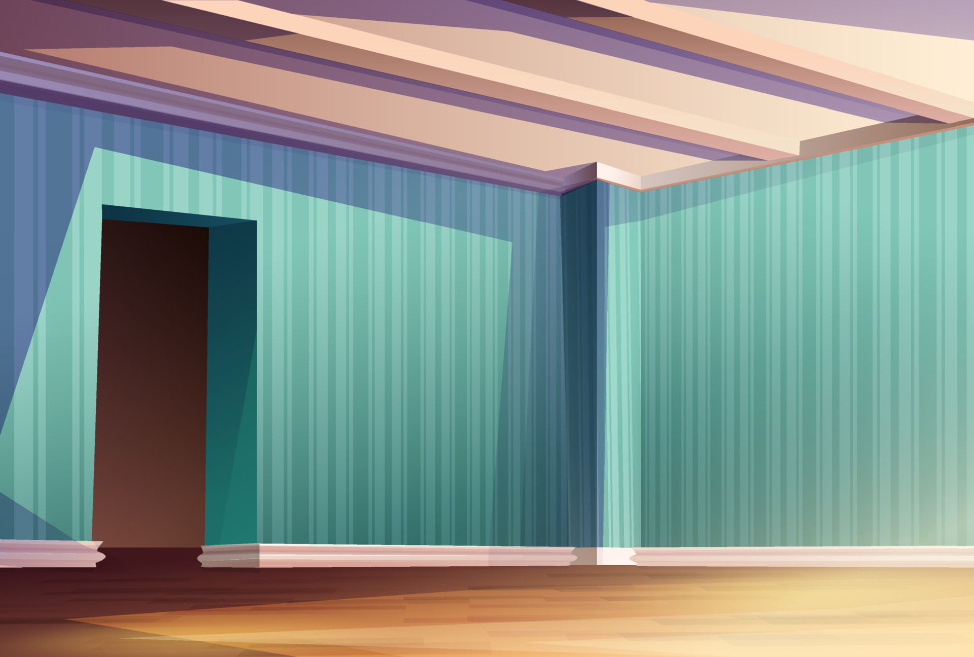 Wallpaper #MWcjC5MBSpphPi3-X9jd285 Vector Cartoon Style Empty Room Living Room Hall Bedroom or Office