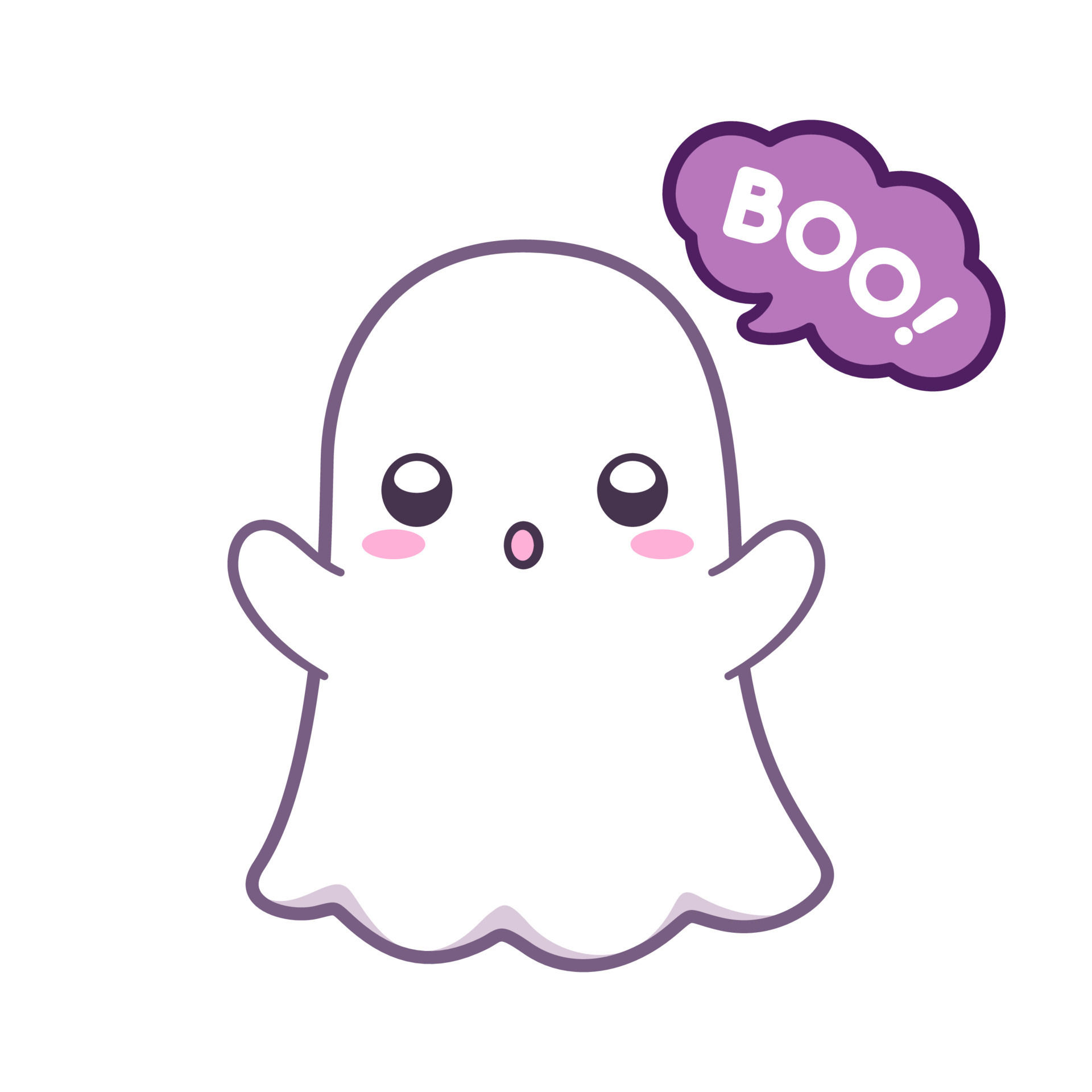 Wallpaper #k_RZOpMBKFX8bn3rE3j0148 Cute Ghost Saying Boo Halloween Ghost Clipart Cartoon Element Vector