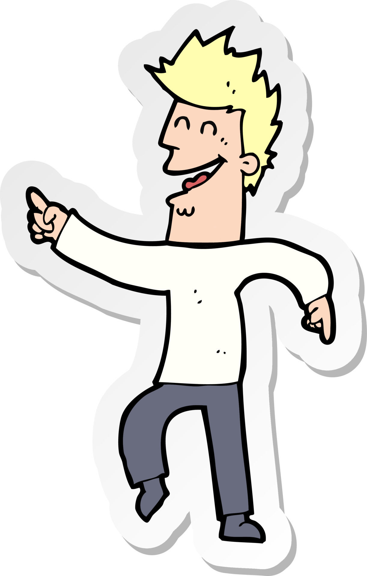 Wallpaper #k2eg8pIBSpphPi3-sXFs29 Sticker of a Cartoon Man Pointing and Laughing 10641076 Vector Art at