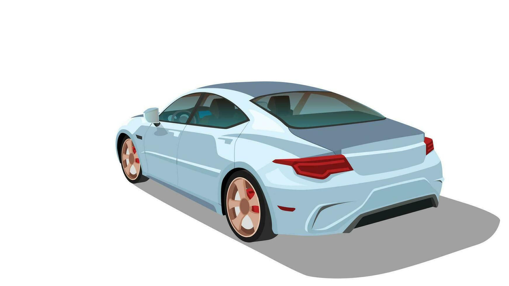 Wallpaper #vZkqP5MBUcASHT6n8svg117 Vector or Illustrator of Cartoon Car Isometric Rear Side View of Car