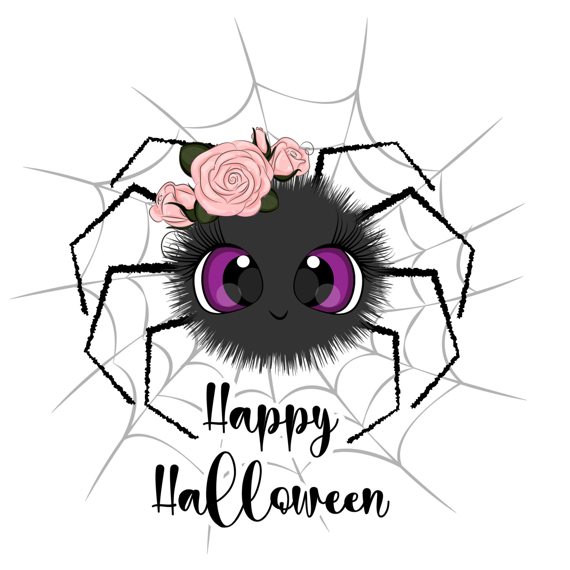 Wallpaper #ran_ipcBxbDgA0RlU_Fj153 Cute Spider for Halloween Vector Illustration Print 10253463 Vector