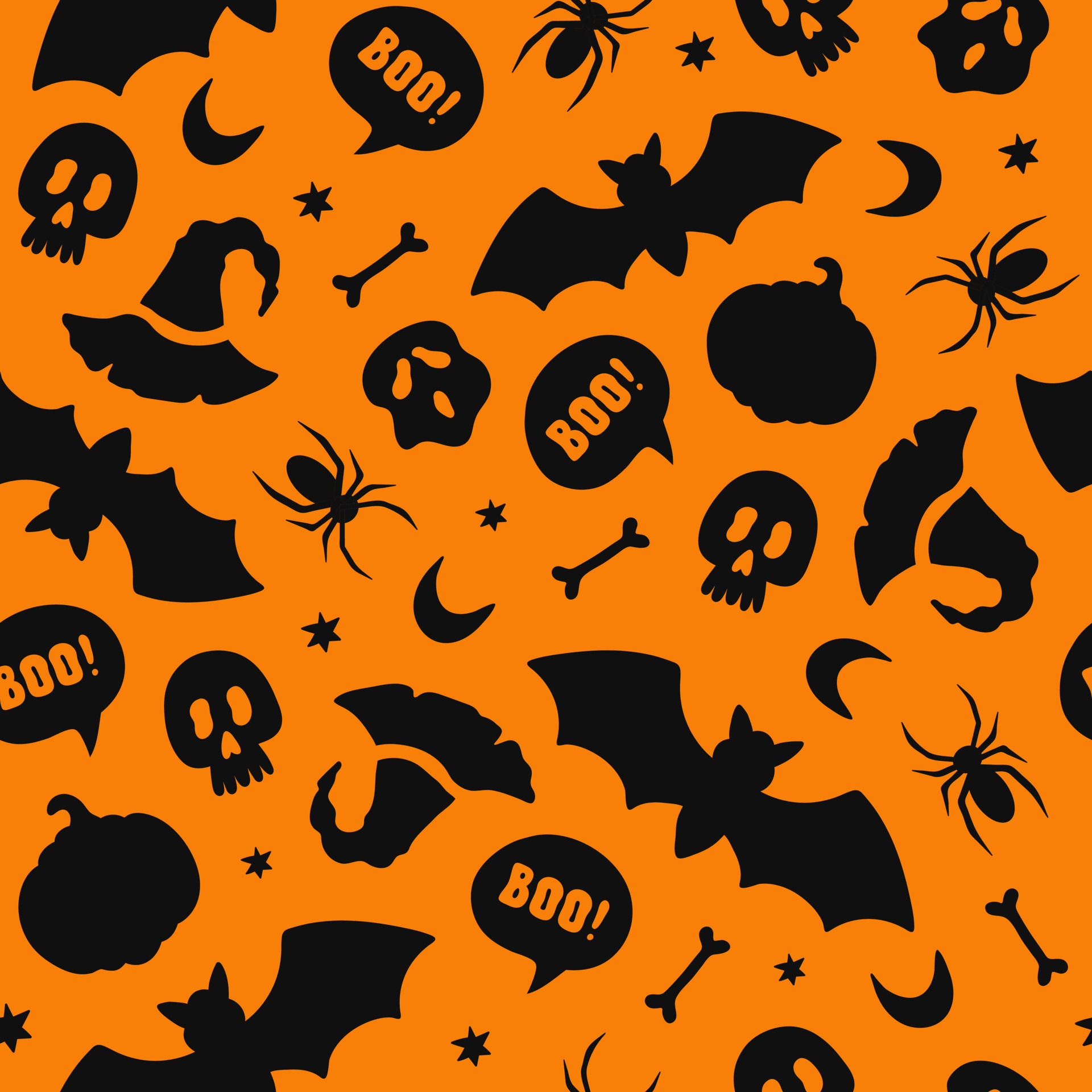 Wallpaper #RPS3OZMBKFX8bn3r6ncE352 Halloween Seamless Pattern with Bat Ghost Spider Pumpkin Funny