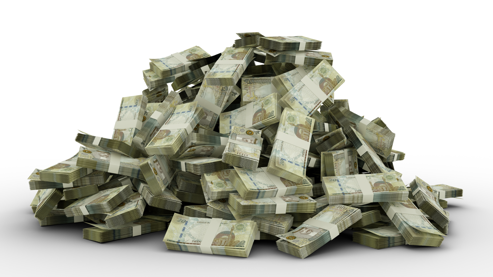 Wallpaper #VRzmQJMB8JfcLg2JG_e-155 Big Pile of Bahraini Dinar Notes a Lot of Money Isolated on Transparent