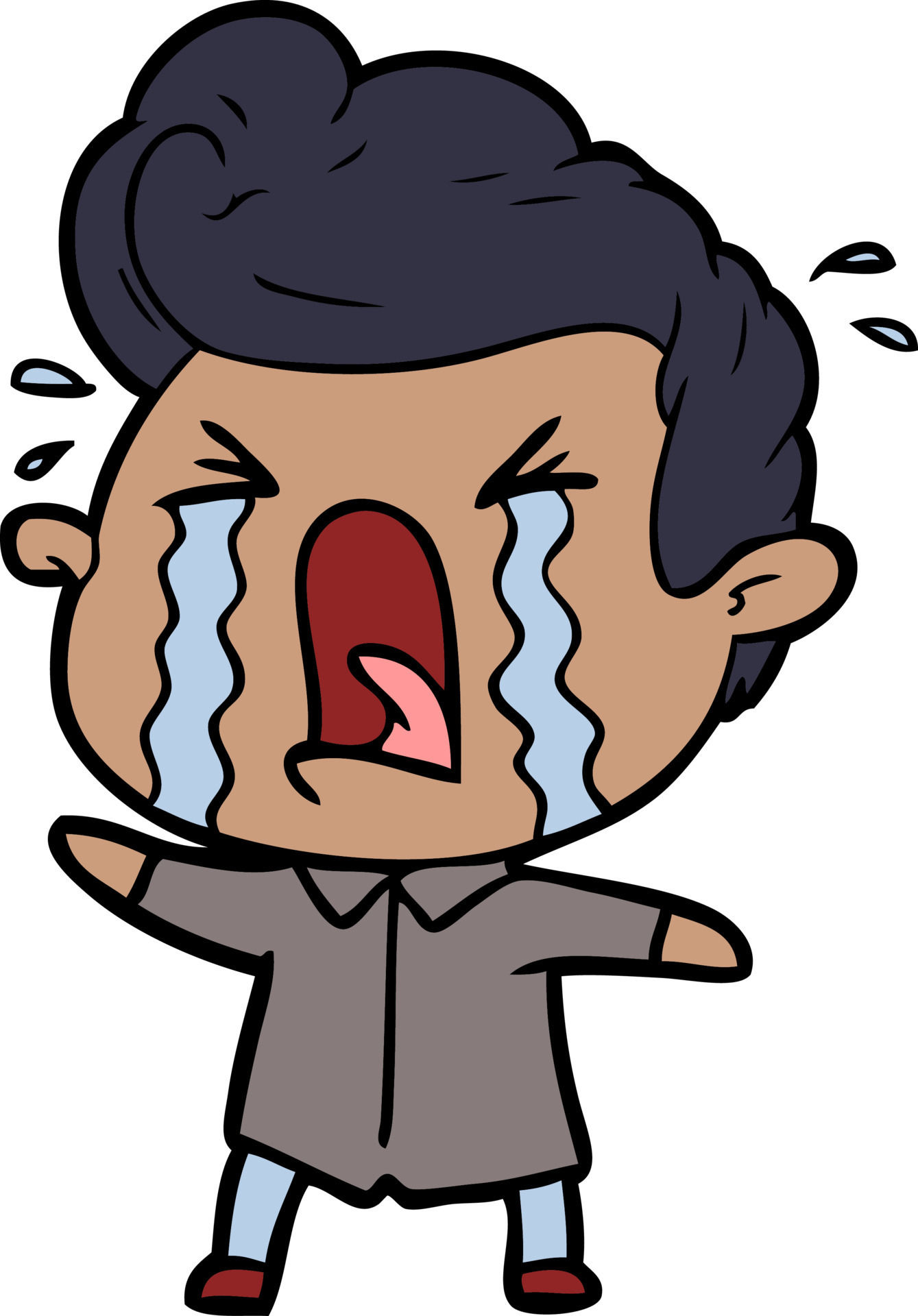 Wallpaper #q2eP65IBSpphPi3-00yX215 Cartoon Crying Man 12540969 Vector Art at Vecteezy