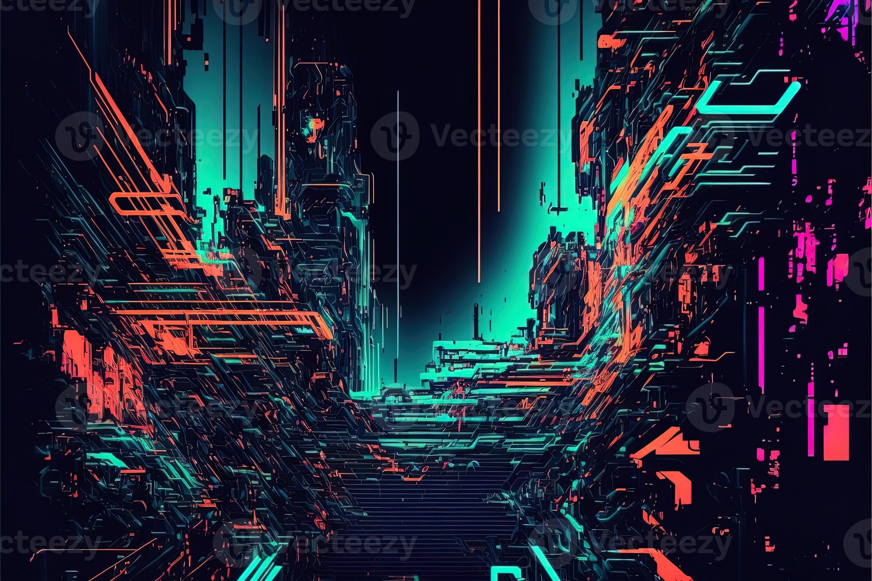 Wallpaper #BmhqHZMBSpphPi3-8yaW84 Abstract Background with Interlaced Digital Glitch and Distortion