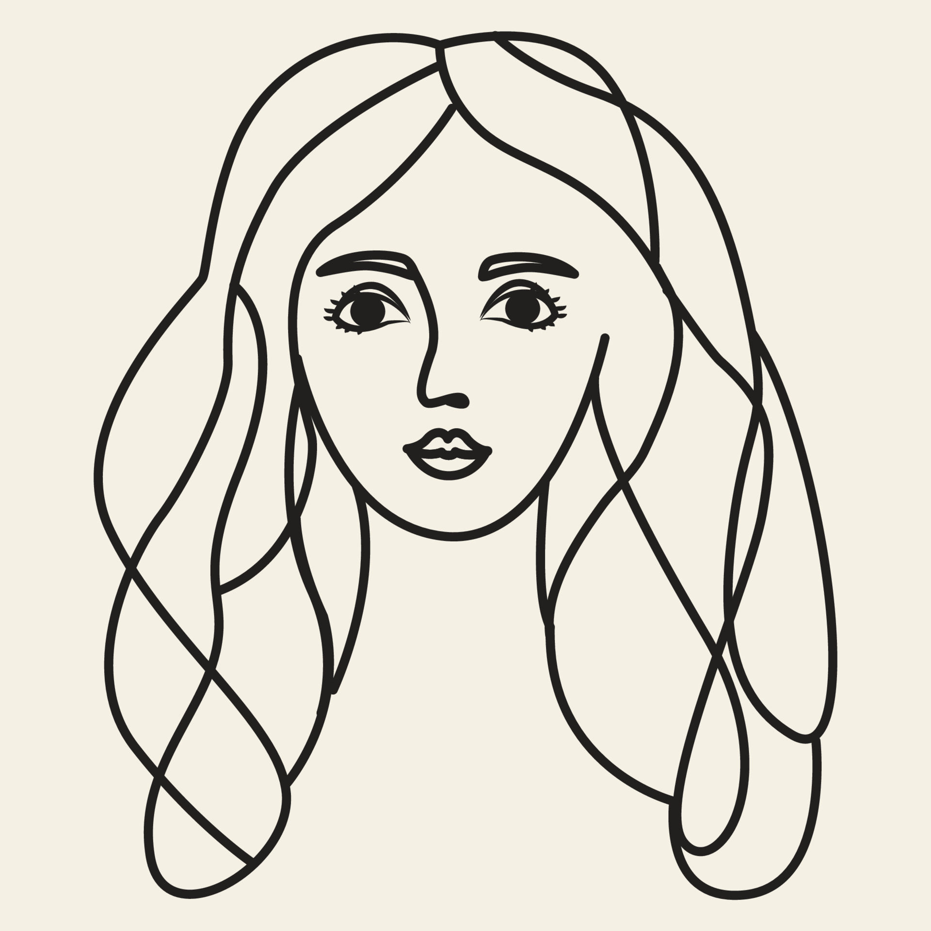 Wallpaper #1WfB-JIBSpphPi3-ior0357 Woman Face Portrait Outlines Digital Sketch Vector Image