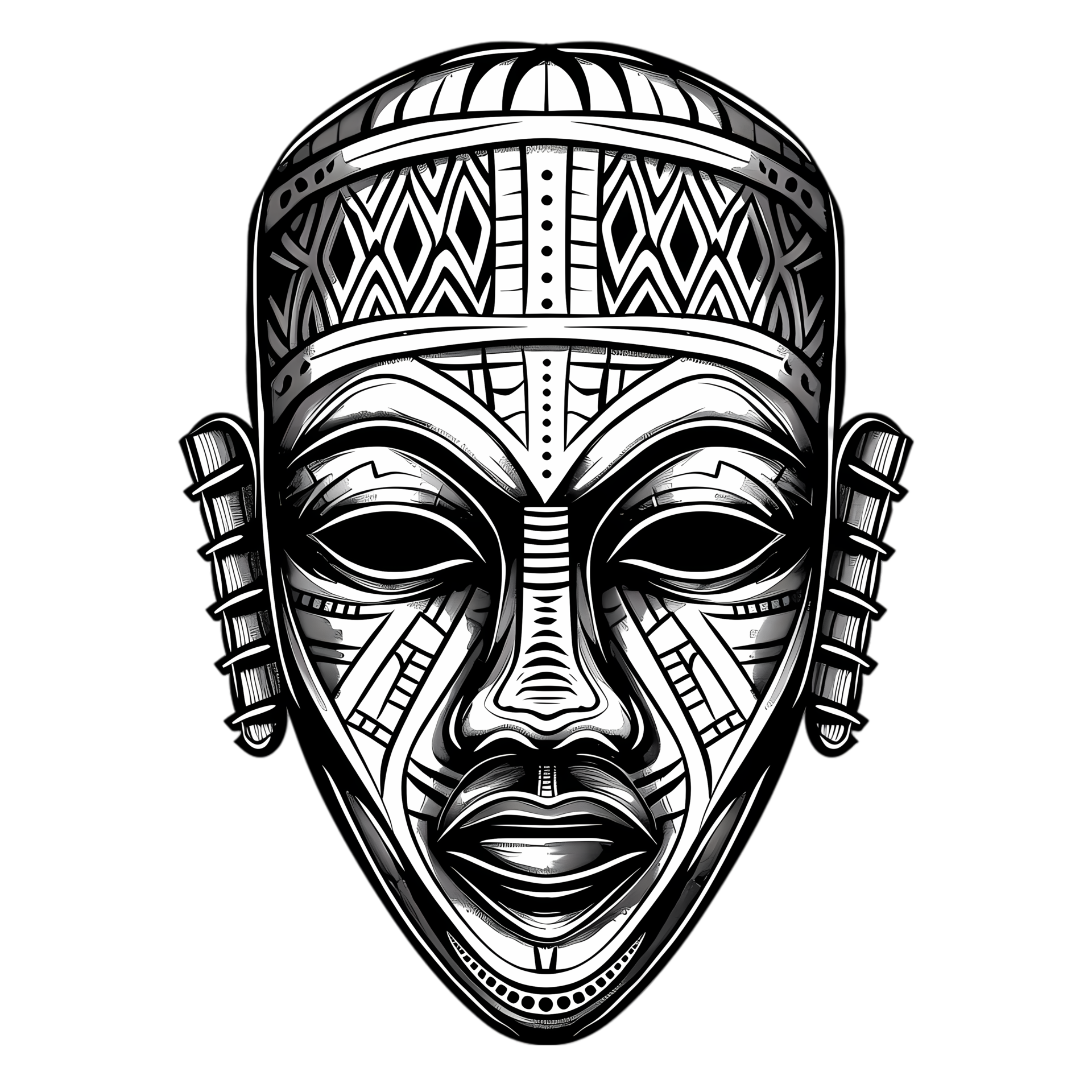 Wallpaper #5zvncJcBSWmA-tzpQI9B43 Tribal Mask with Geometric Patterns 46802838 Png