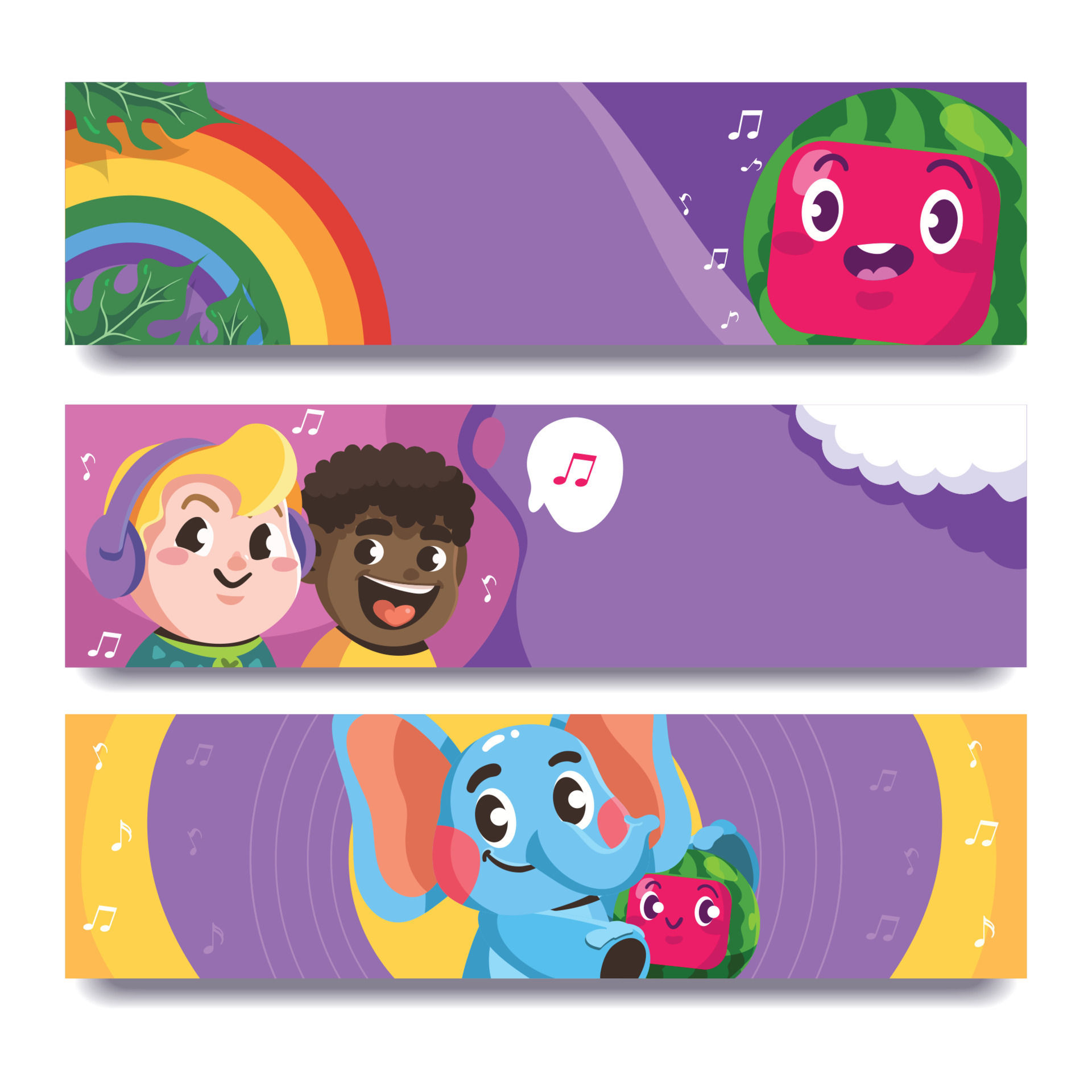 Wallpaper #OBzbQJMB8JfcLg2J8vfe265 Fun Colorful Kids Entertainment Character Banner 22274850 Vector Art at