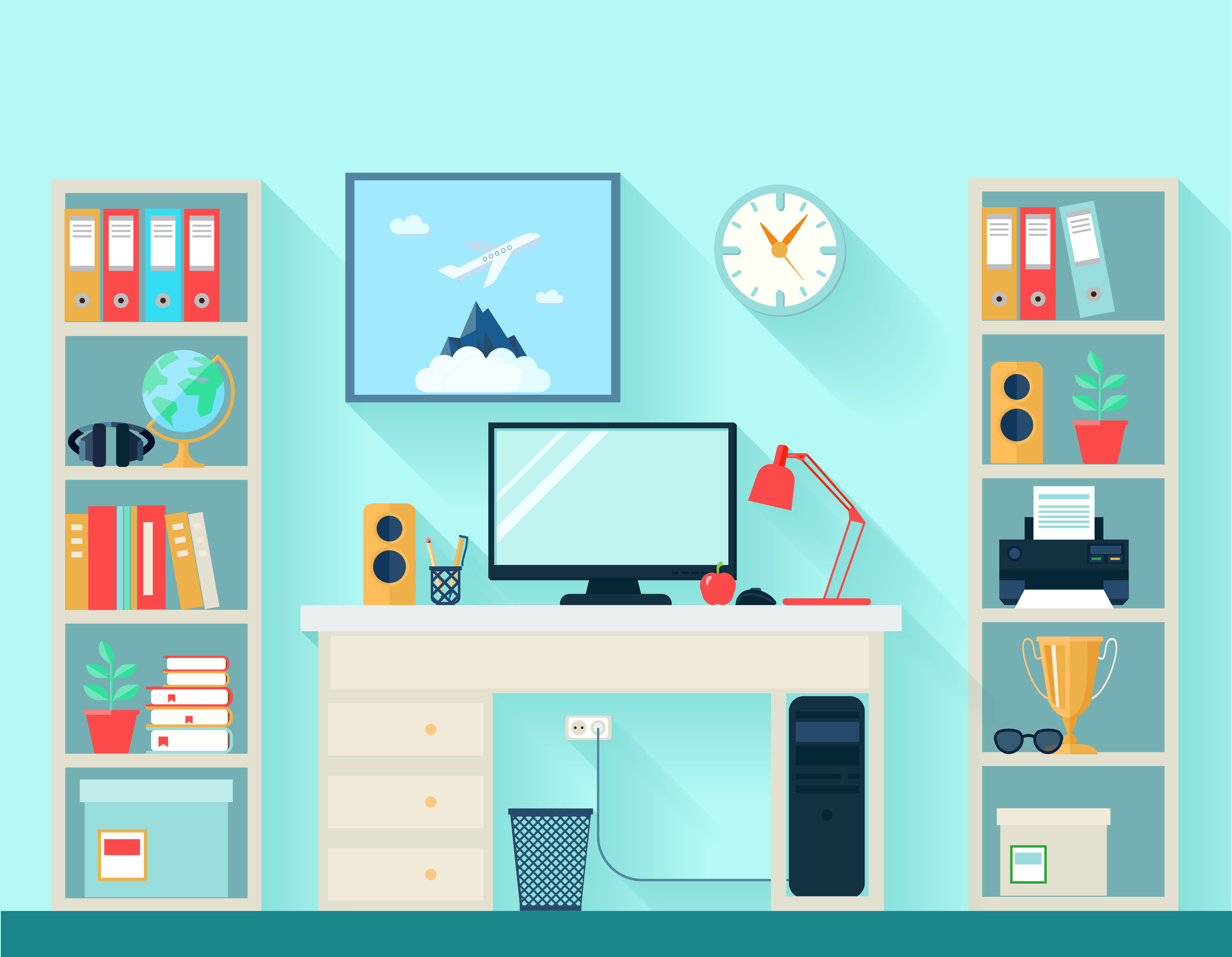 Wallpaper #MWcjC5MBSpphPi3-X9jd7 Workspace in Room 461362 Vector Art at Vecteezy