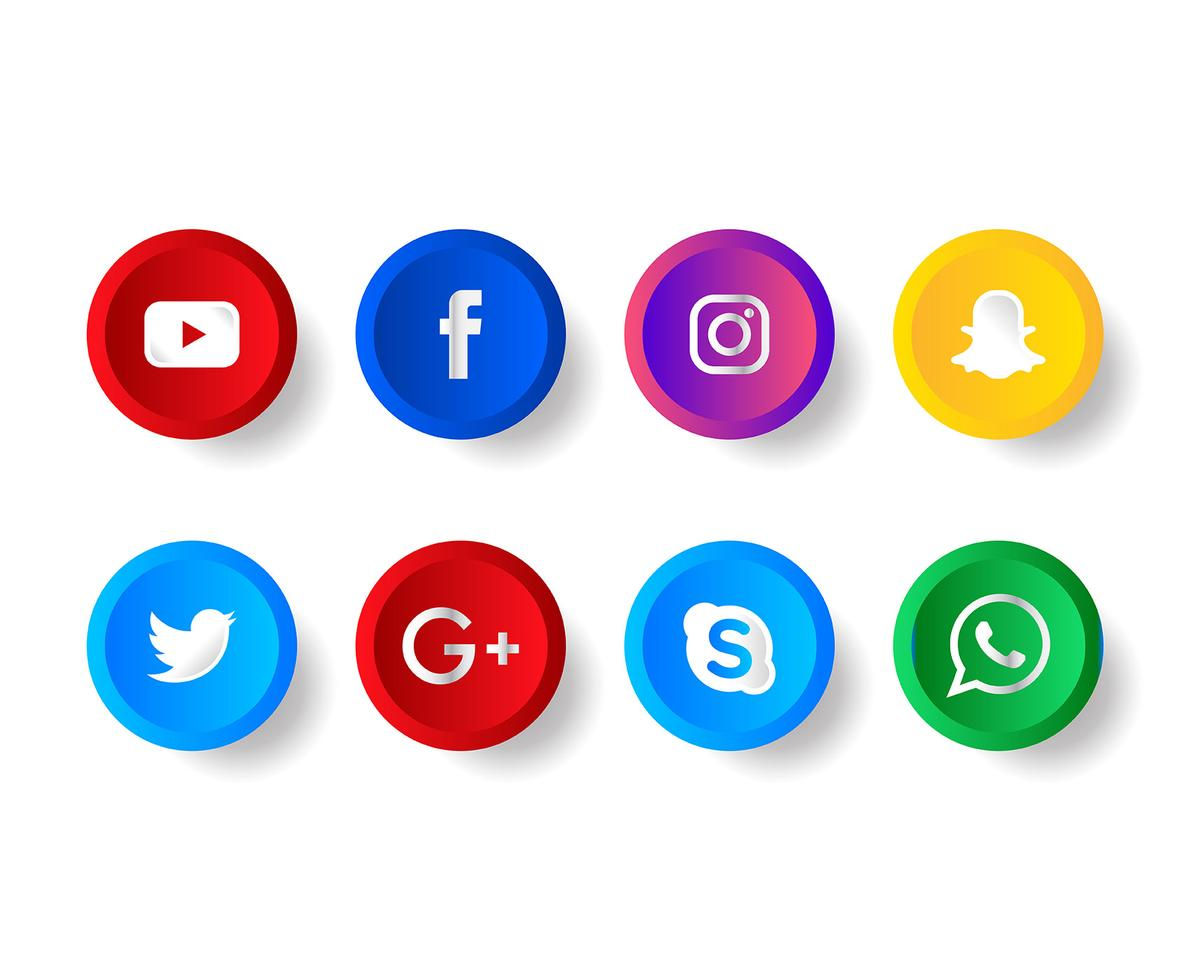 Wallpaper #lWe_75IBSpphPi3-ZGNL24 Social Media Icons Set 245638 Vector Art at Vecteezy