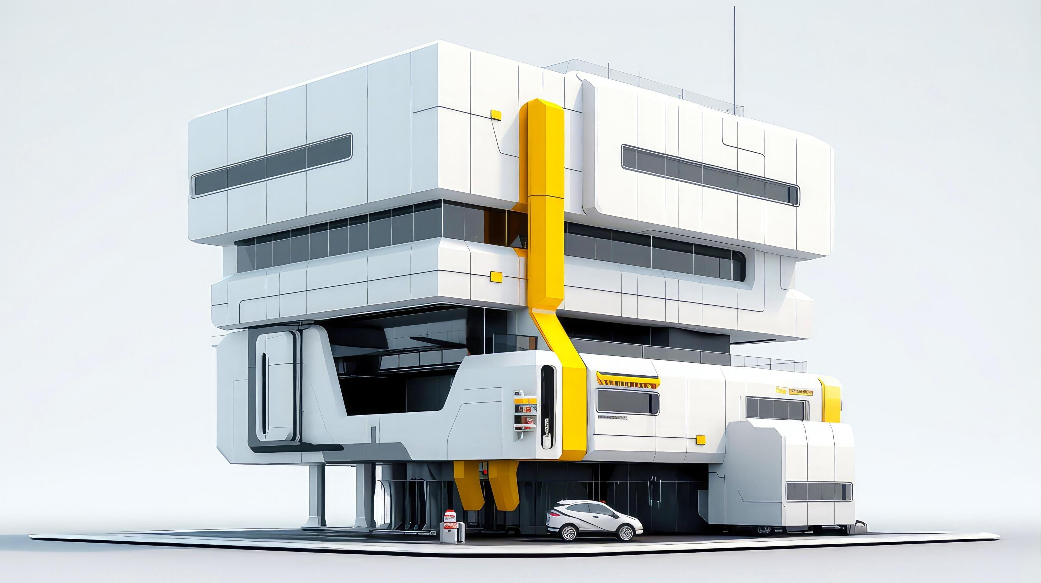 Wallpaper #sGf07JIBSpphPi3-g1XU44 3D Futuristic Sci Fi White Yellow City Architecture with Organic