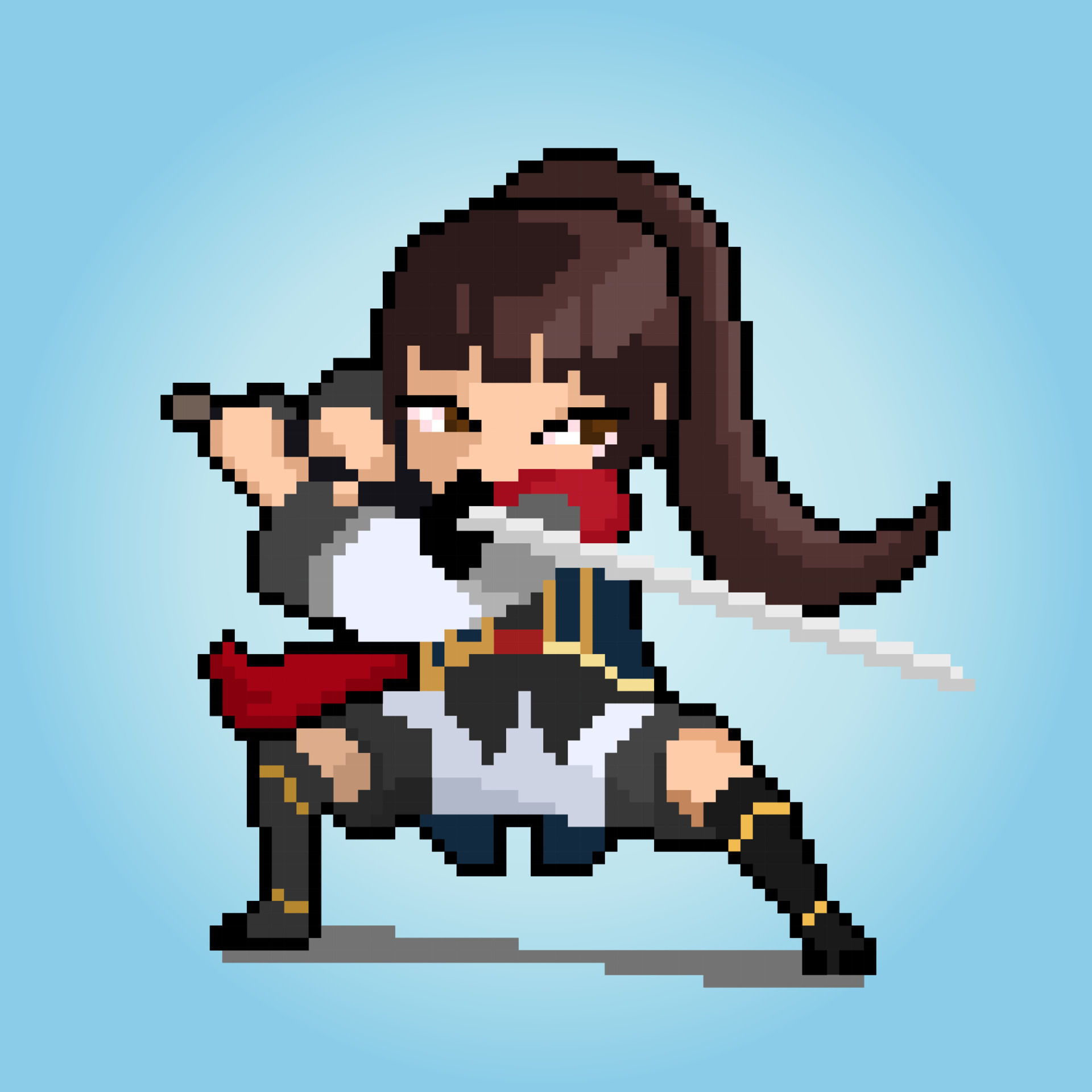 Wallpaper #D1YuepcBsd6xcFiEk9wE96 8 Bit of Pixel Womens Character Anime Samurai Girl in Vector