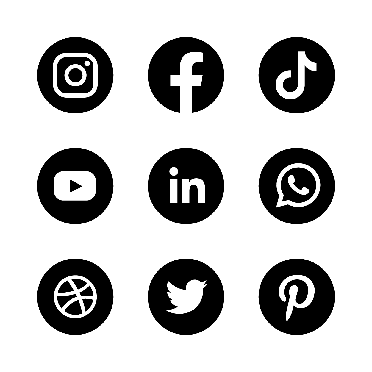 Wallpaper #lWe_75IBSpphPi3-ZGNL139 Logotipo De Redes Sociales En Color Blanco Y Negro 1972889 Vector En