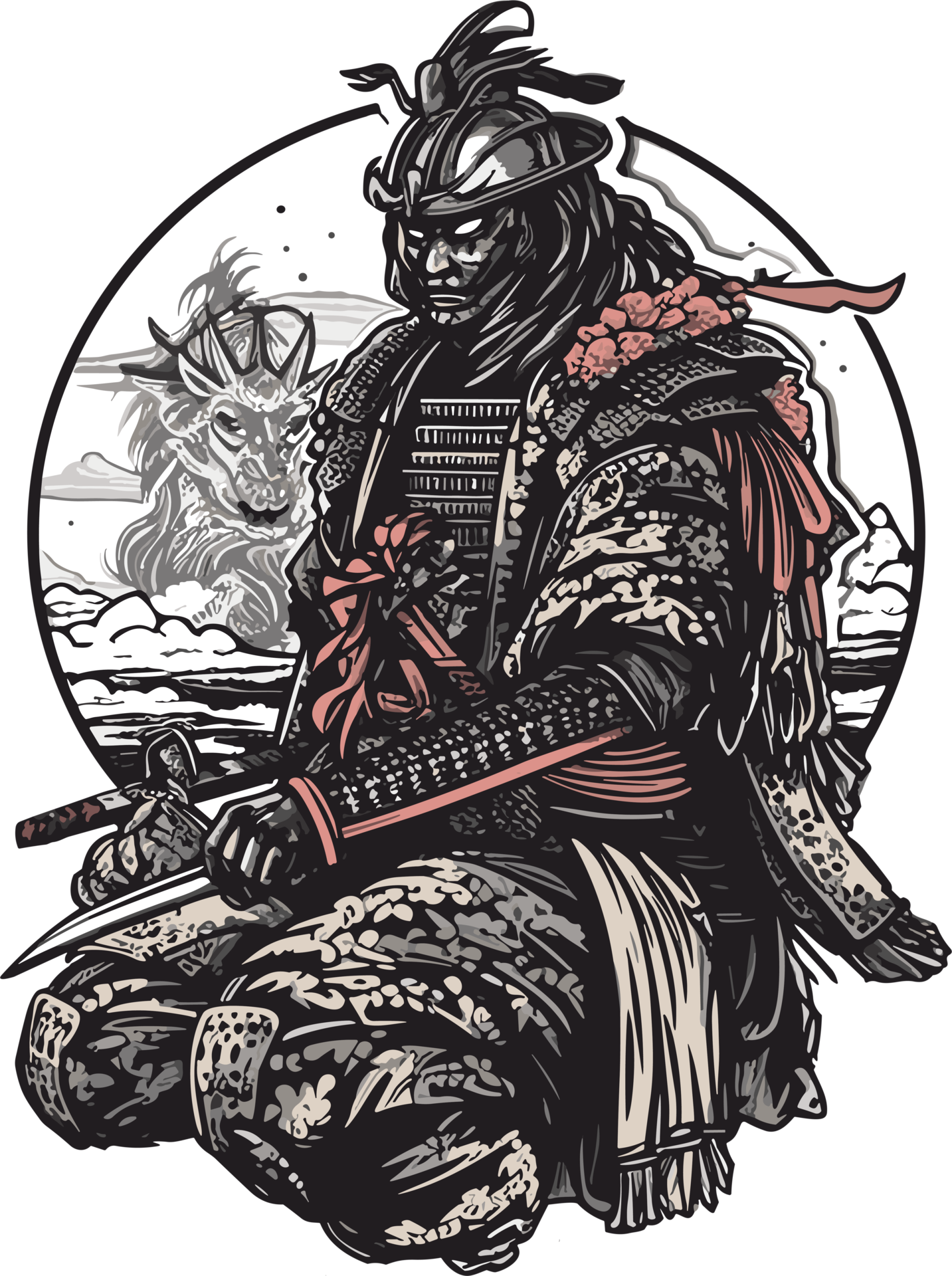 Wallpaper #I17kMpMBborbLbczPGCD190 Samurai Warrior Japan Vector Graphics AI Generative 27239957 Png