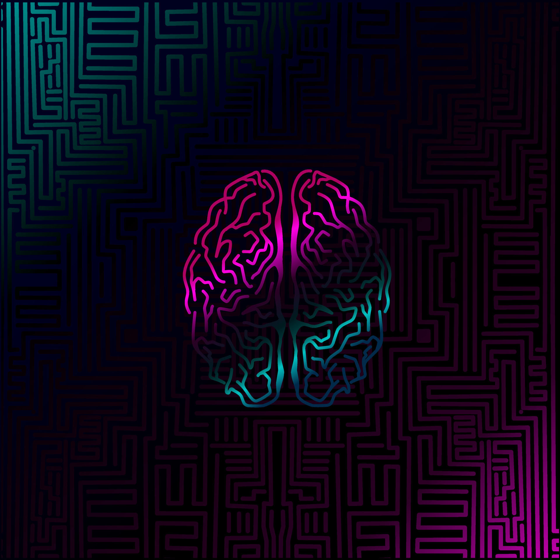 Wallpaper #rx08LZMBlOZrFDOkPs-y230 Brain Line Art Colorful Logo Design Abstract Vector Illustration