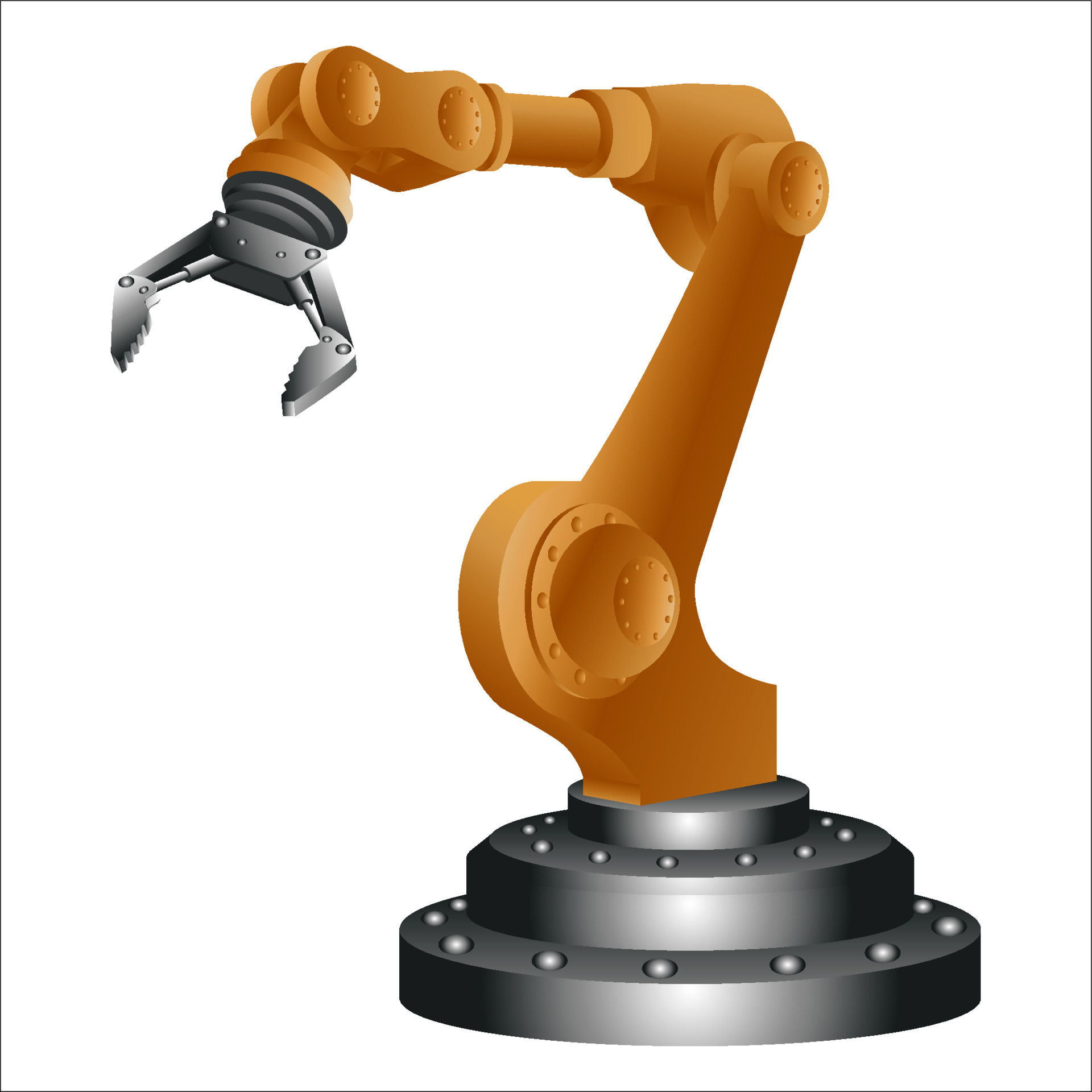 Wallpaper #m0ARMJMBJhL2WPba_L8Z144 Mechanical Robotic Arm with Gripper Isolated on White Vector