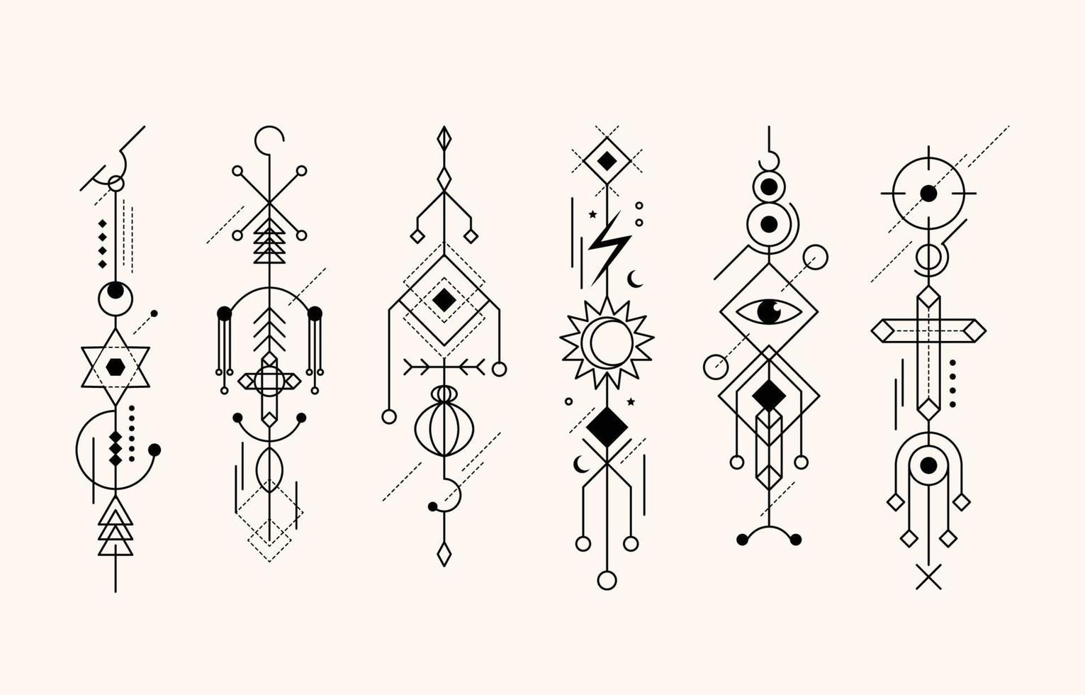 Wallpaper #Mh0LLZMBlOZrFDOk887I290 Abstract Geometric Minimalist Tattoo Pack 11008886 Vector Art at Vecteezy