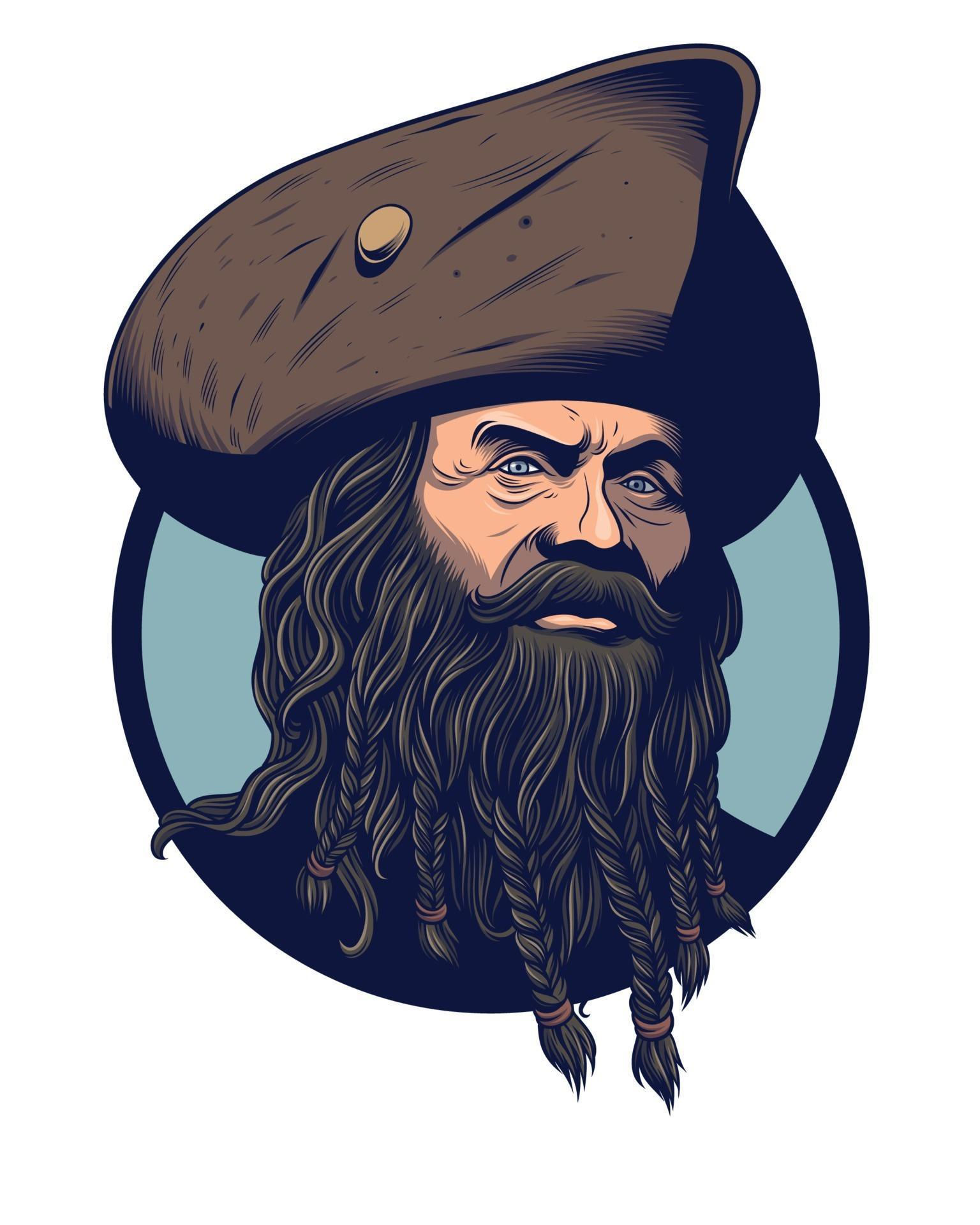 Wallpaper #0jEXNpMB5zzyi_yYPFik27 Pirate Captain with Long Beard 2128996 Vector Art at Vecteezy