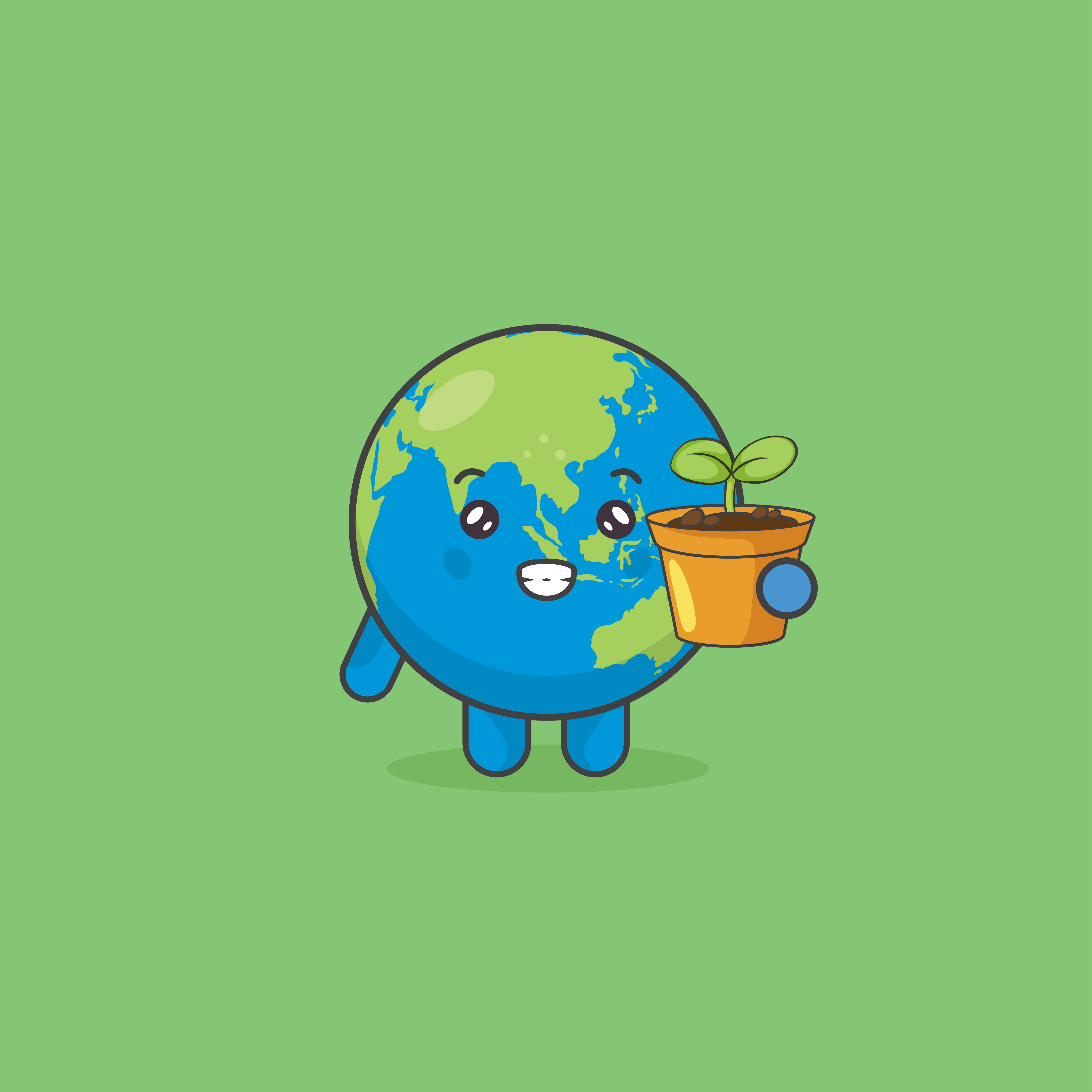 Wallpaper #1f9f2 Earth Day Free Vector Icon Hand Holding Plant with Earth Background