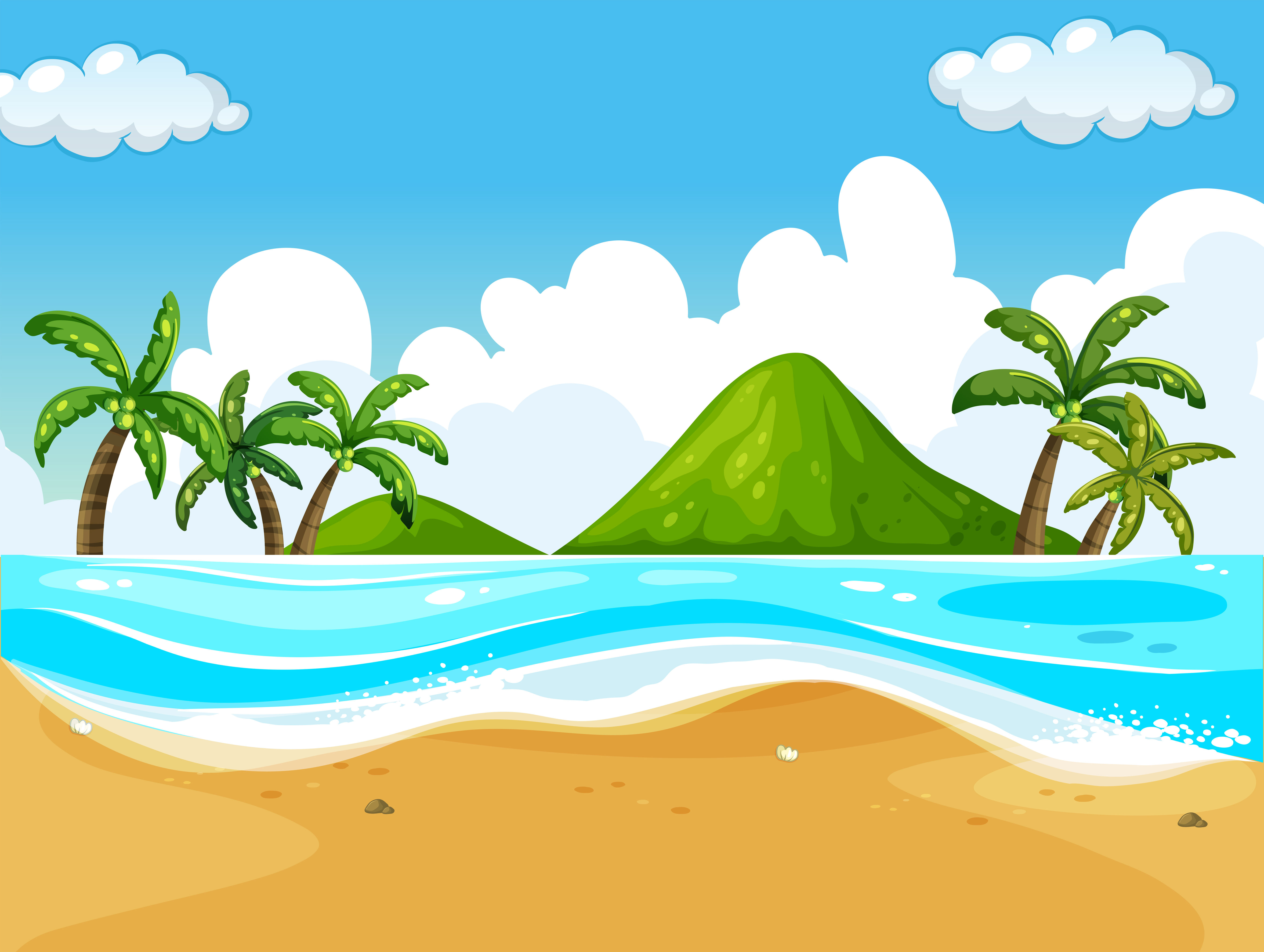 Wallpaper #1mc1CJMBSpphPi3-Ccl7201 Background Scene with Beach and Ocean 445739 Vector Art at Vecteezy