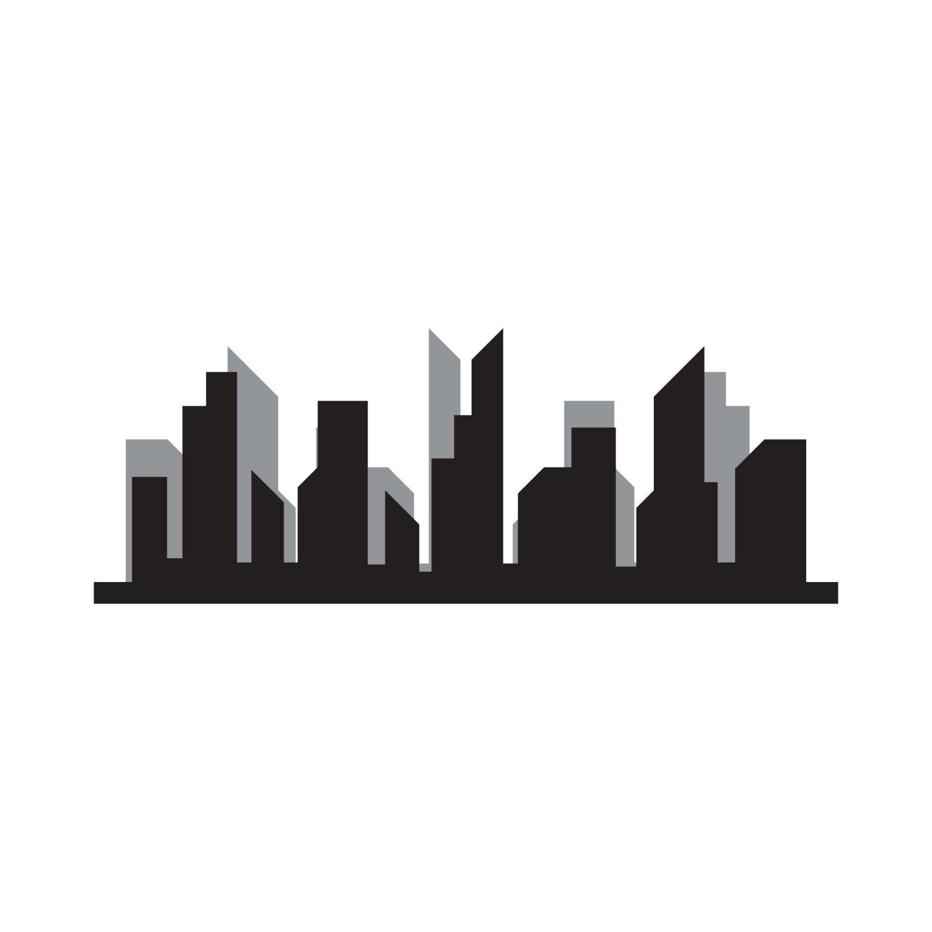 Wallpaper #Imf_DJMBSpphPi3-ZuKh291 Modern City Skyline City Silhouette Vector Illustration in Flat