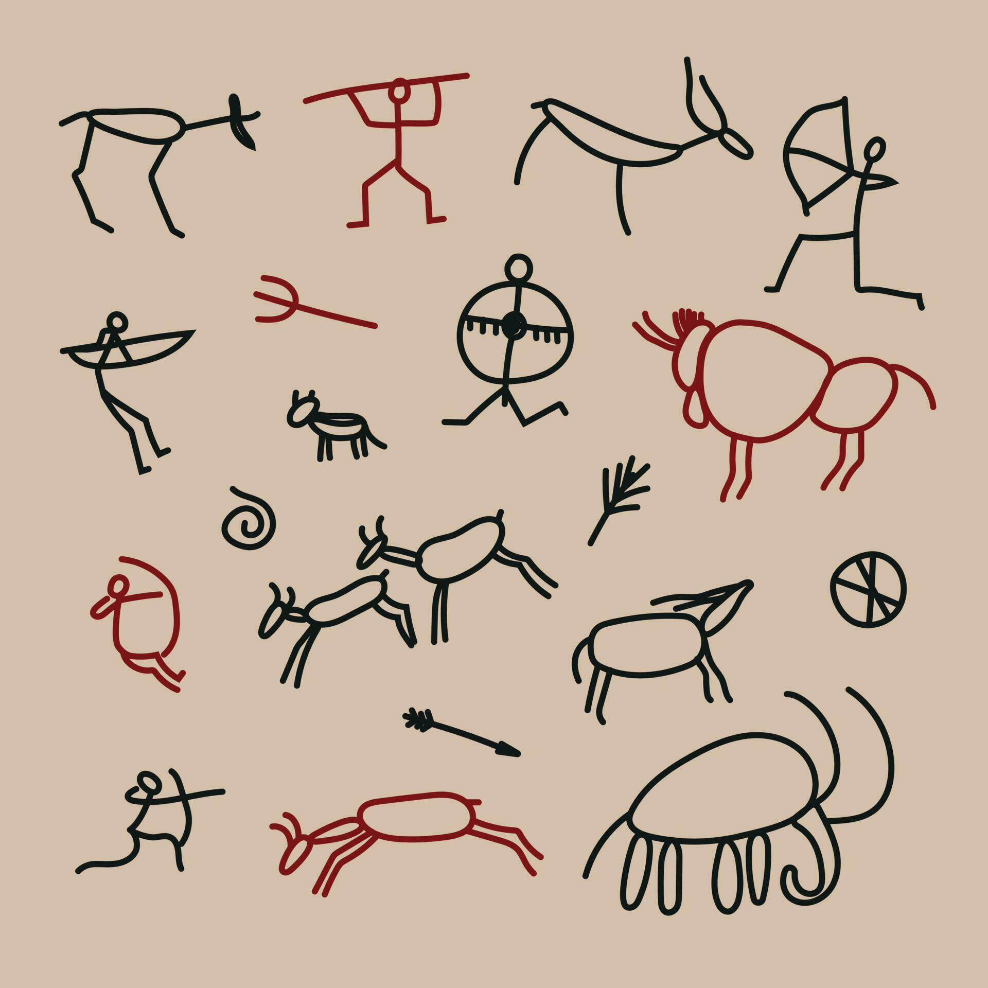 Wallpaper #6lZ8eJcBsd6xcFiEm9rx178 Hand Drawn Pattern of Cave Drawingsrock Painting Primitive Ancient