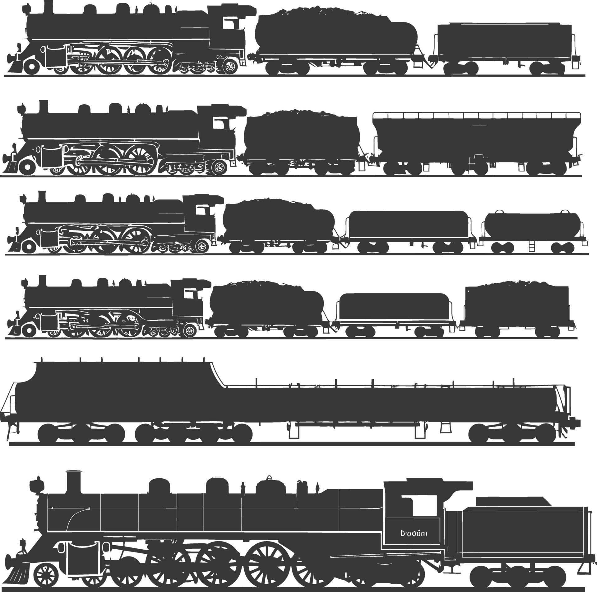 Wallpaper #xqU8MpMB0vj5YdARJtON65 AI Generated Silhouette Train Black Color Only Full 40477600 Vector Art