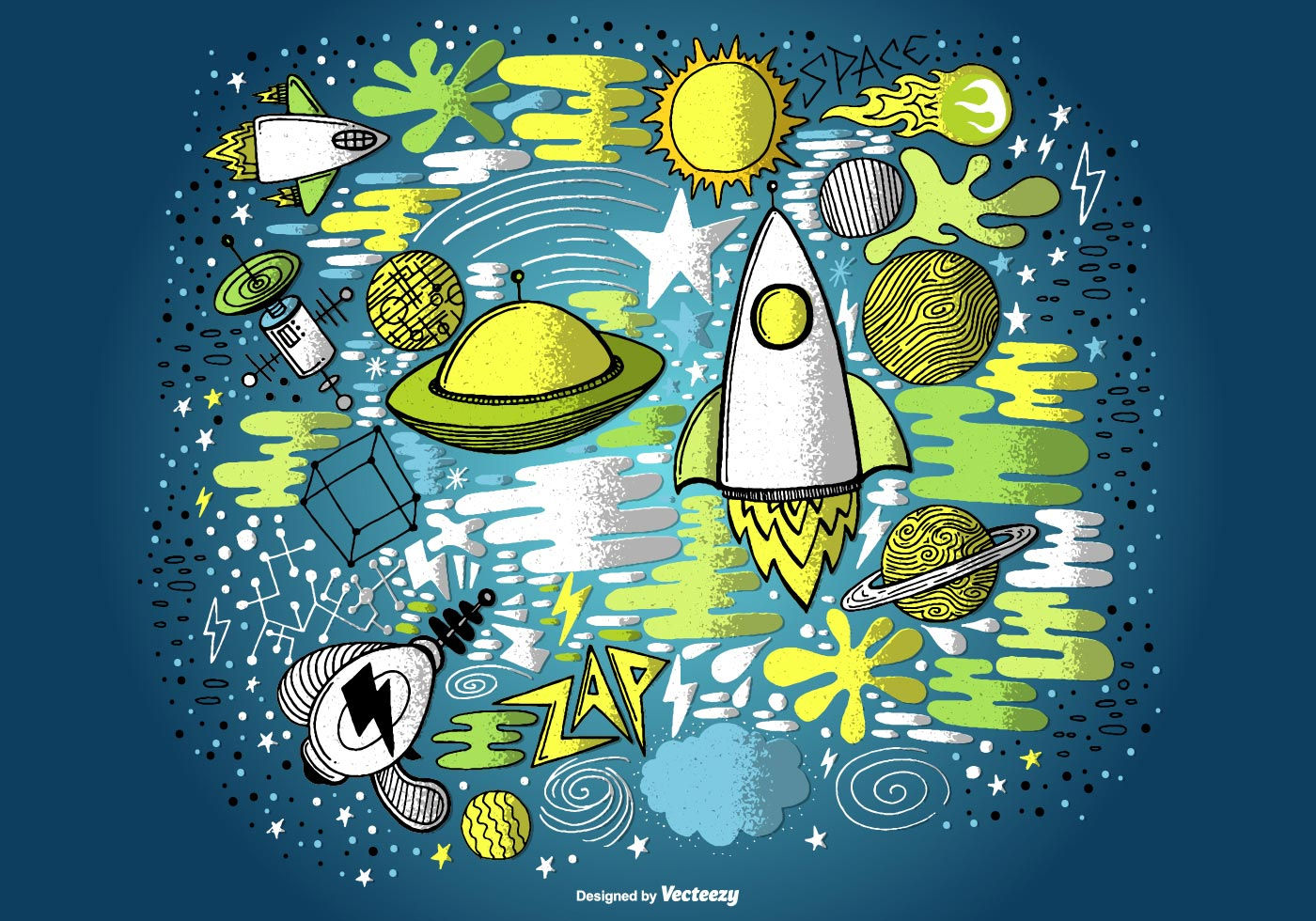 Wallpaper #CGc6B5MBSpphPi3-I8U6163 Hand Drawn Vector Space Elements Download Free Vector Art Stock