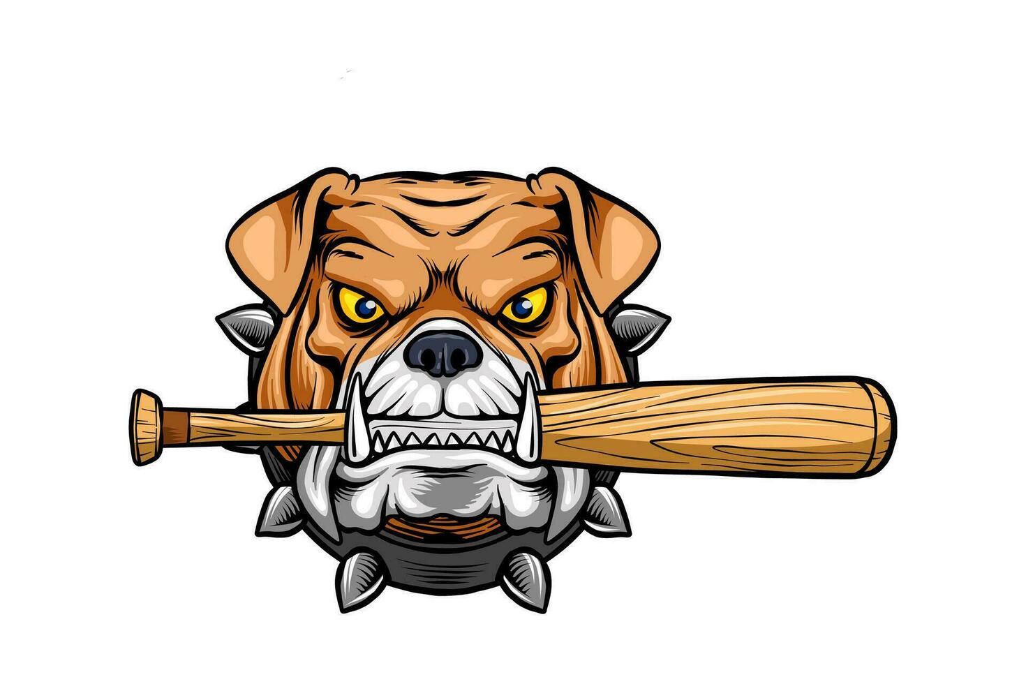 Wallpaper #uGcKC5MBSpphPi3-5NdM212 Vector Illustration of a Bulldog Head Biting a Baseball Bat Very