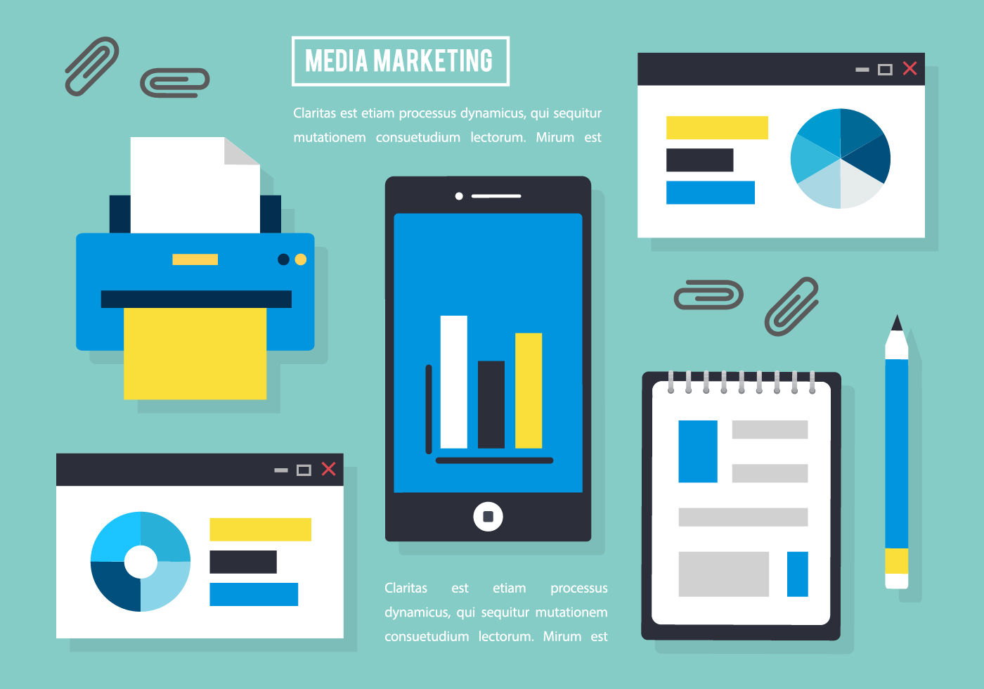 Wallpaper #lWe_75IBSpphPi3-ZGNL13 Free Flat Media Marketing Vector Elements 138440 Vector Art at Vecteezy