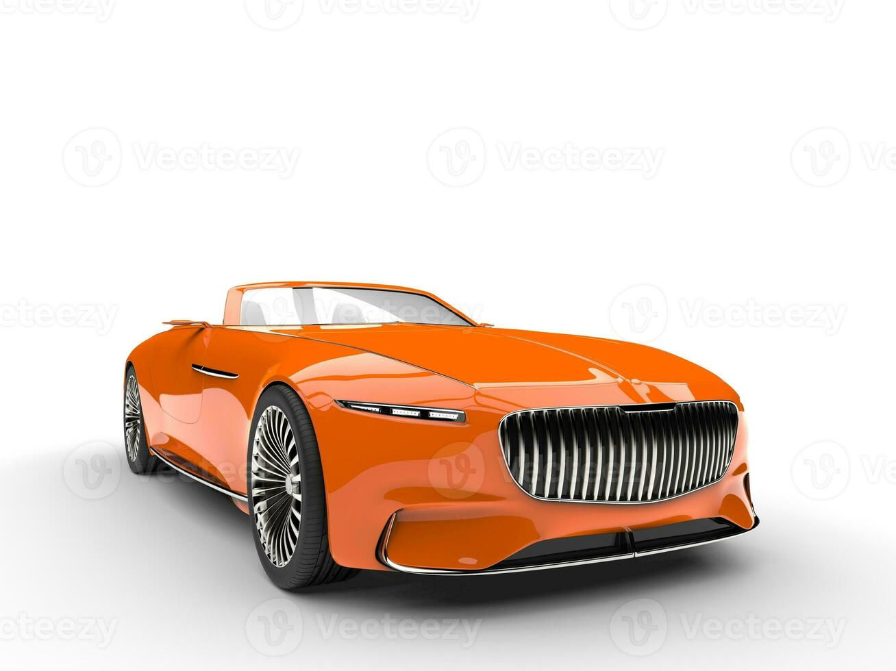 Wallpaper #QWd37pIBSpphPi3-ql0r15 Racing Orange Modern Cabriolet Concept Car Front View Closeup Shot