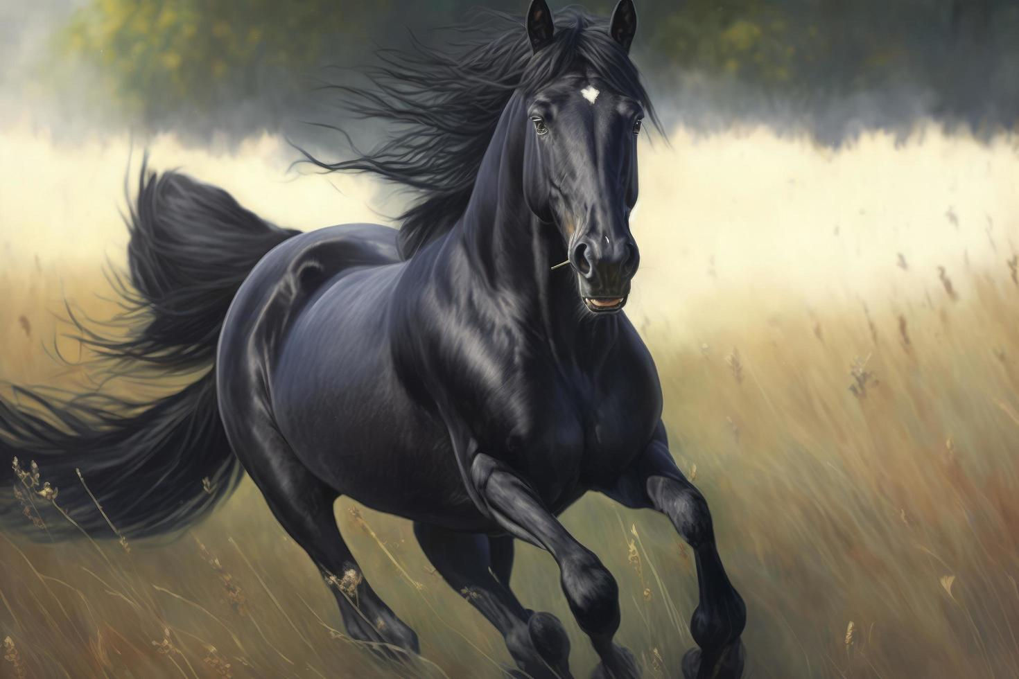Wallpaper #bWfaEpMBSpphPi3-4_0h93 Running Black Horse Wallpaper