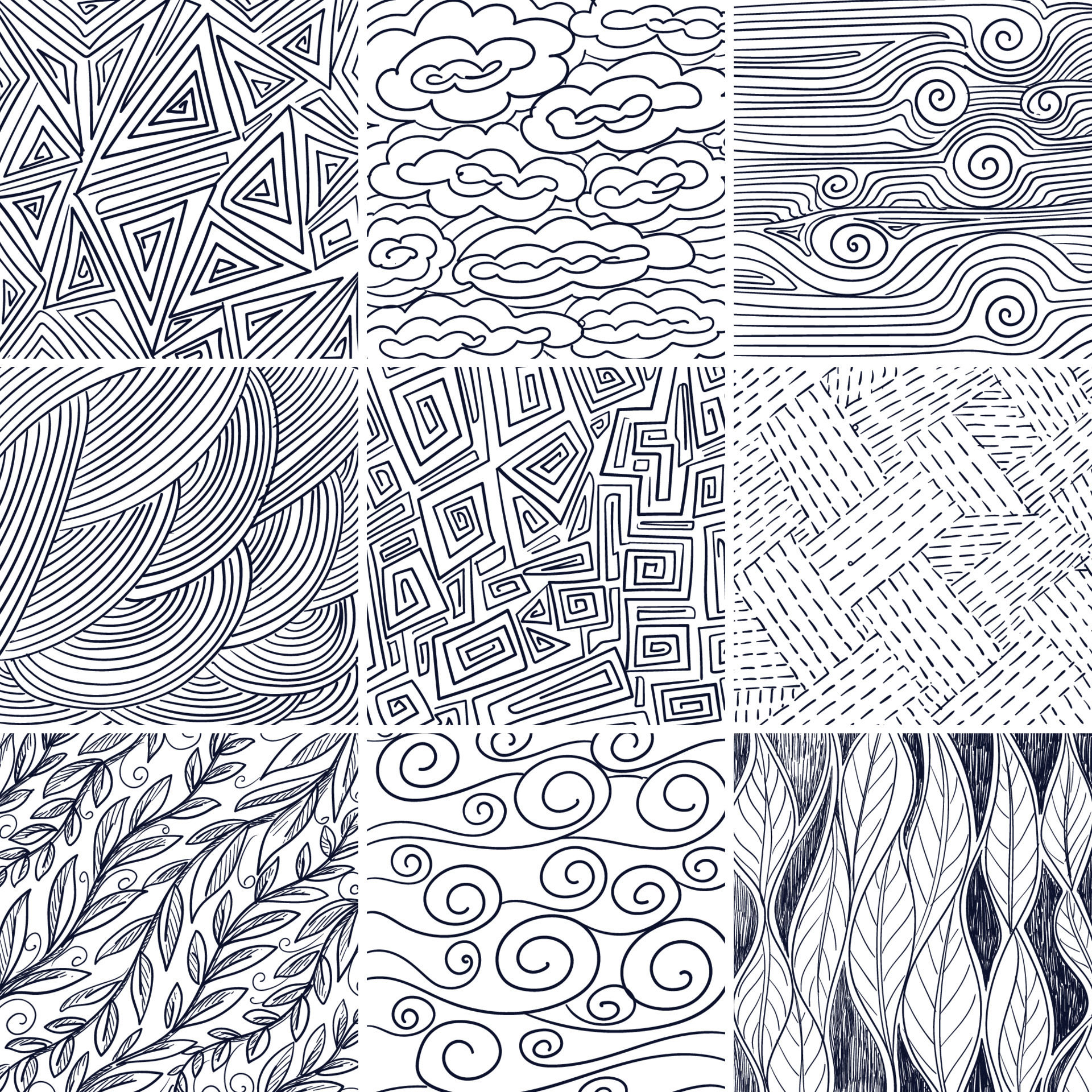 Wallpaper #aWdbBJMBSpphPi3--bfl51 Abstract Hand Draw Doodle Pattern Set Design 4939210 Vector Art at Vecteezy