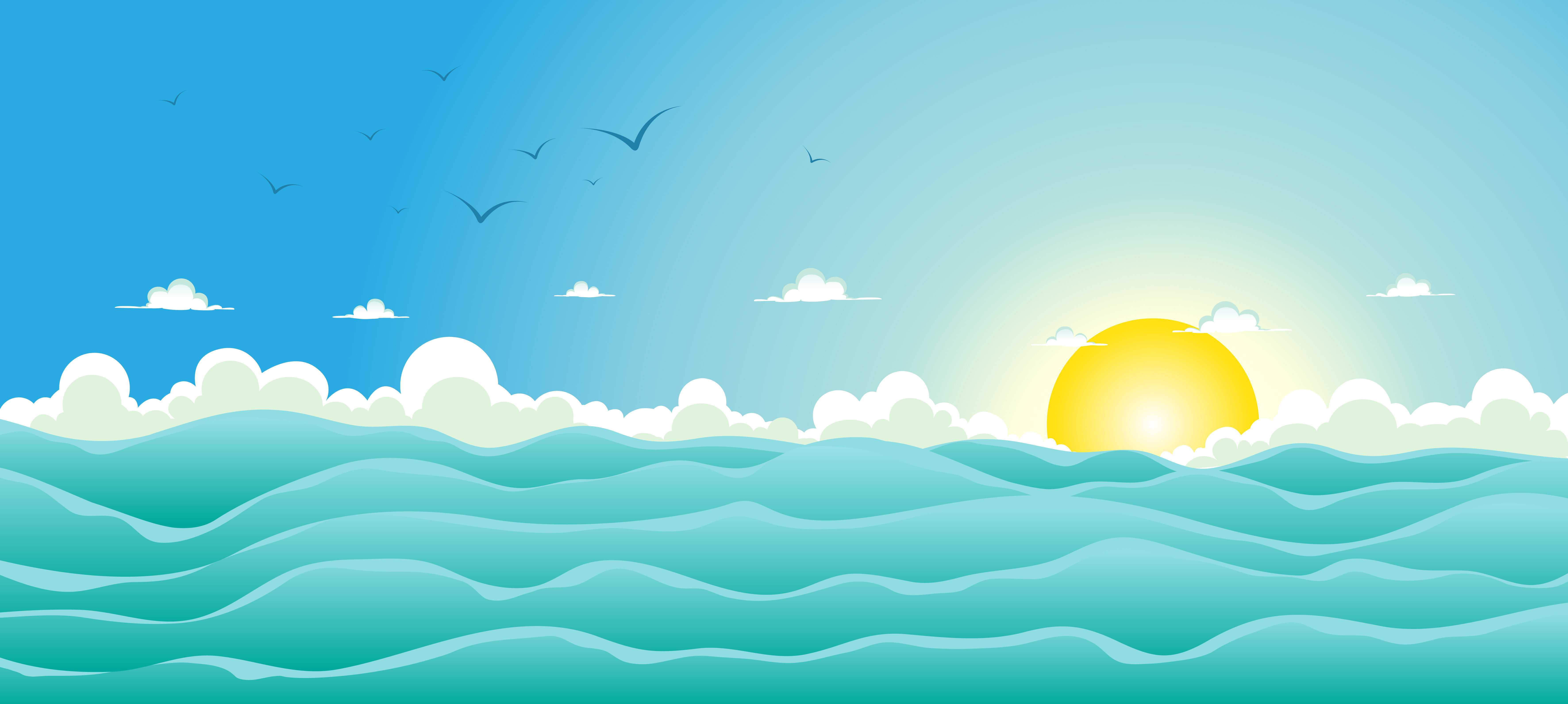 Wallpaper #1mc1CJMBSpphPi3-Ccl723 Summer Ocean Background 263247 Vector Art at Vecteezy