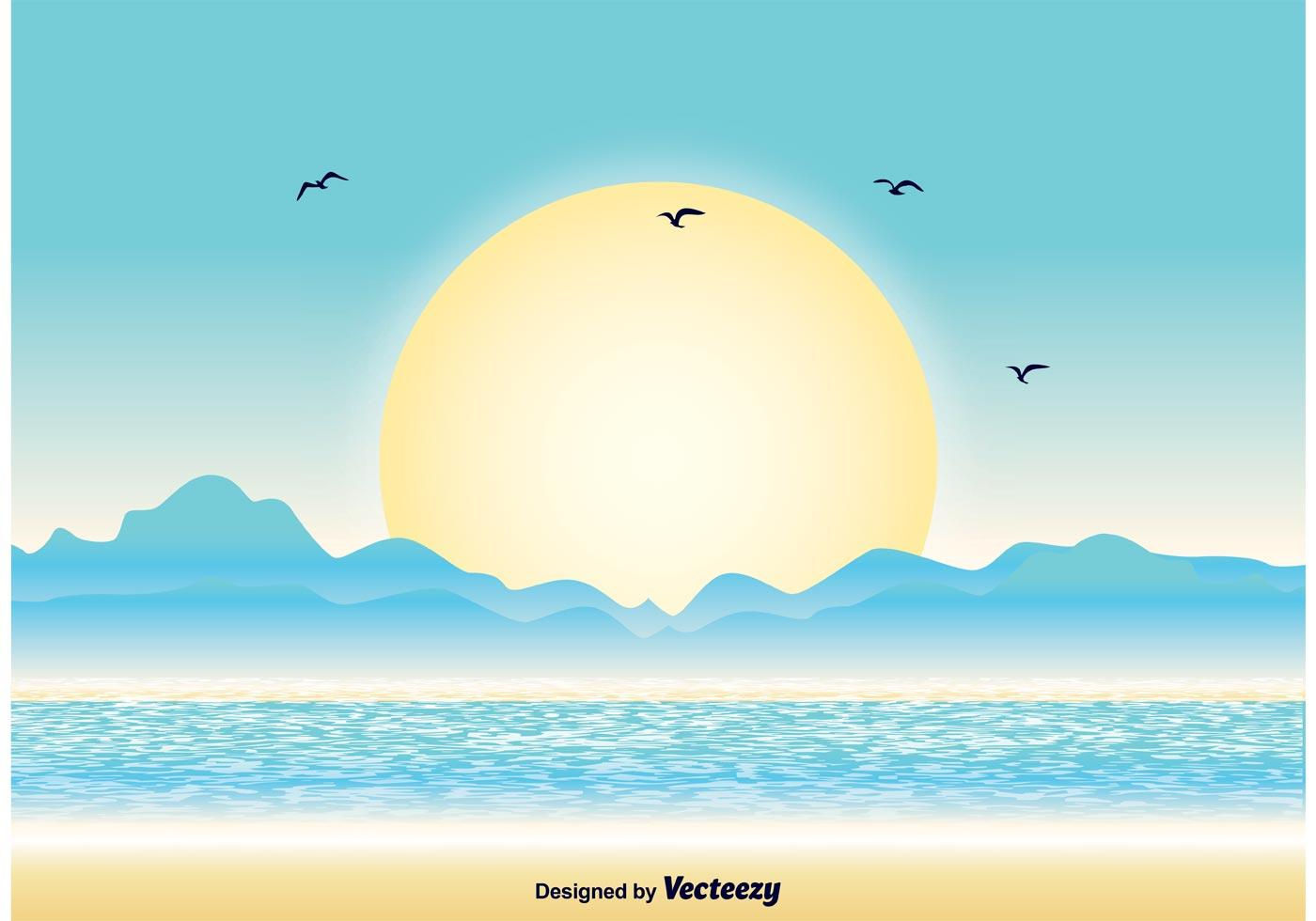 Wallpaper #1mc1CJMBSpphPi3-Ccl7169 Ocean Sunset Illustration 85627 Vector Art at Vecteezy